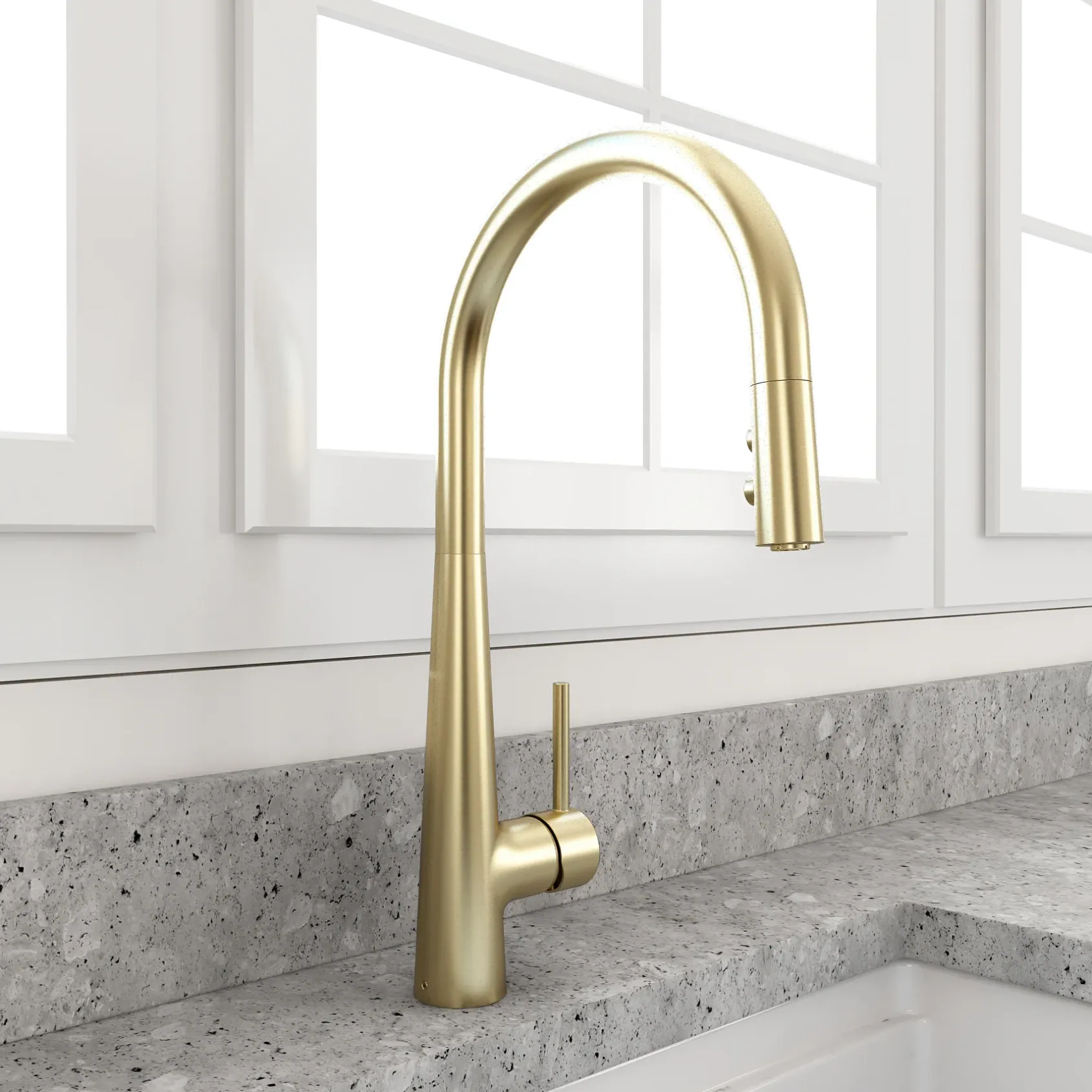 BOCCHI Lugano 1.75 GPM Brass Kitchen Faucet, Modern, Brushed Gold, 2025 0001 BG