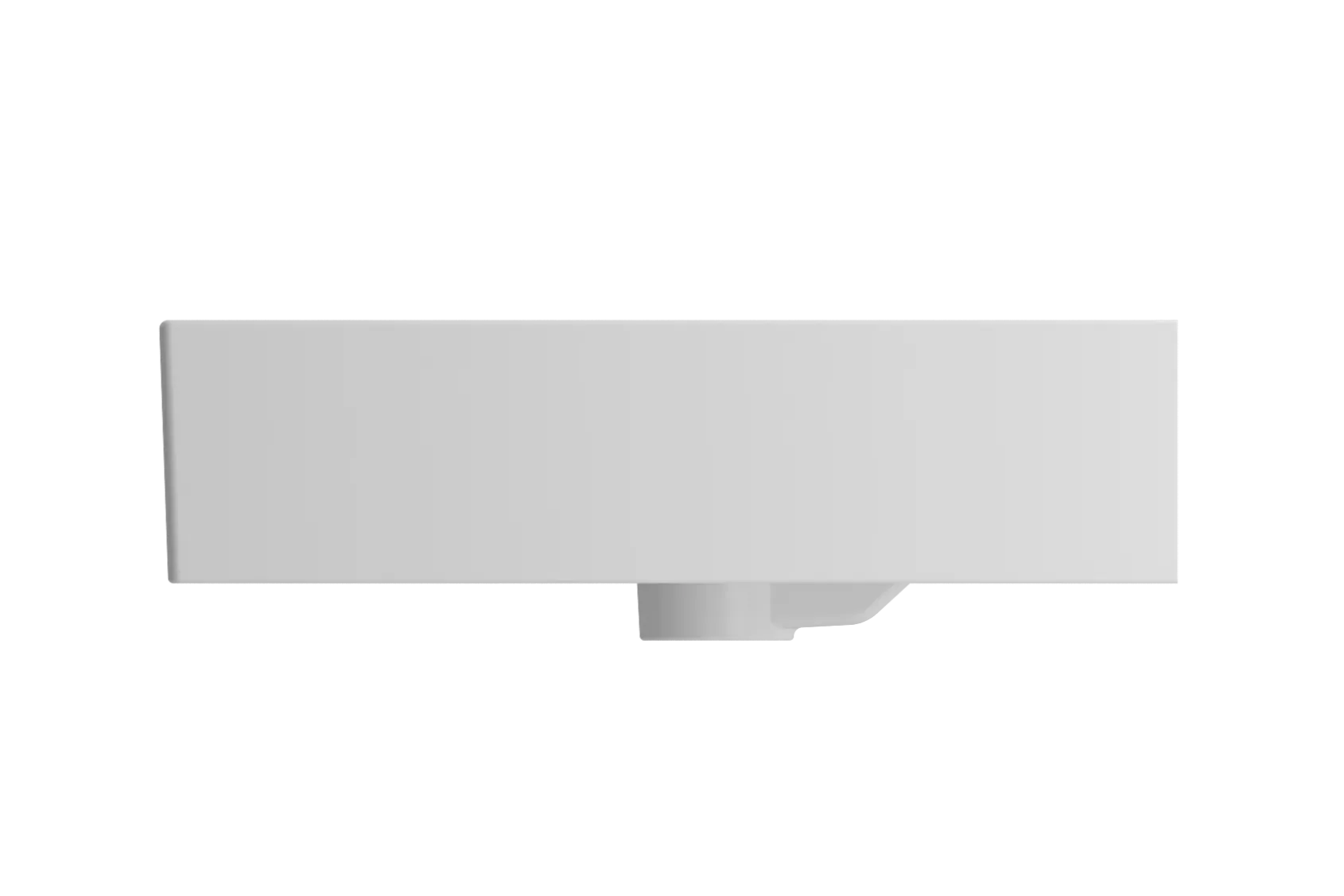 BOCCHI Milano 48" Rectangle Wallmount Fireclay Bathroom Sink, Double Basin, Matte White, Single Faucet Hole, 1393-002-0132