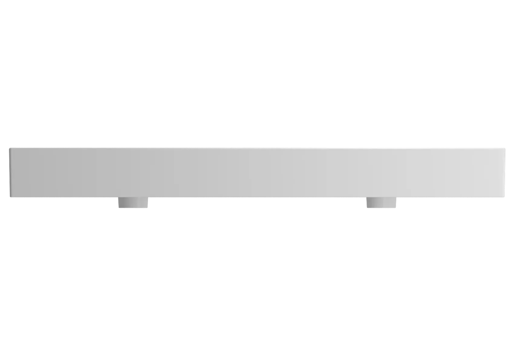 BOCCHI Milano 48" Rectangle Wallmount Fireclay Bathroom Sink, Double Basin, Matte White, Single Faucet Hole, 1393-002-0132
