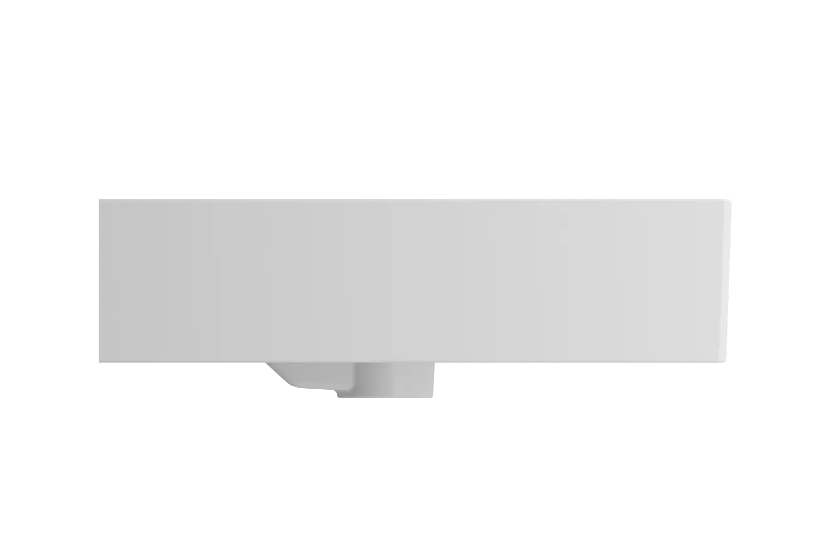 BOCCHI Milano 48" Rectangle Wallmount Fireclay Bathroom Sink, Double Basin, Matte White, Single Faucet Hole, 1393-002-0132