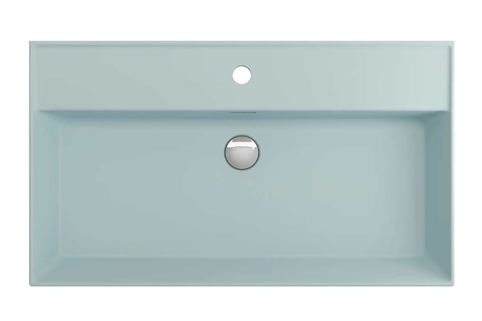 BOCCHI Milano 32" Rectangle Wallmount Fireclay Bathroom Sink, Matte Ice Blue, Single Faucet Hole, 1377-029-0126