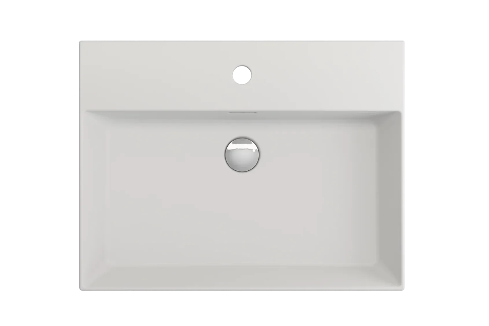 BOCCHI Milano 24" Rectangle Wallmount Fireclay Bathroom Sink, Matte White, Single Faucet Hole, 1376-002-0126