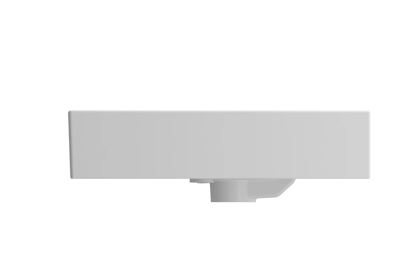 BOCCHI Milano 24" Rectangle Wallmount Fireclay Bathroom Sink, Matte White, Single Faucet Hole, 1376-002-0126