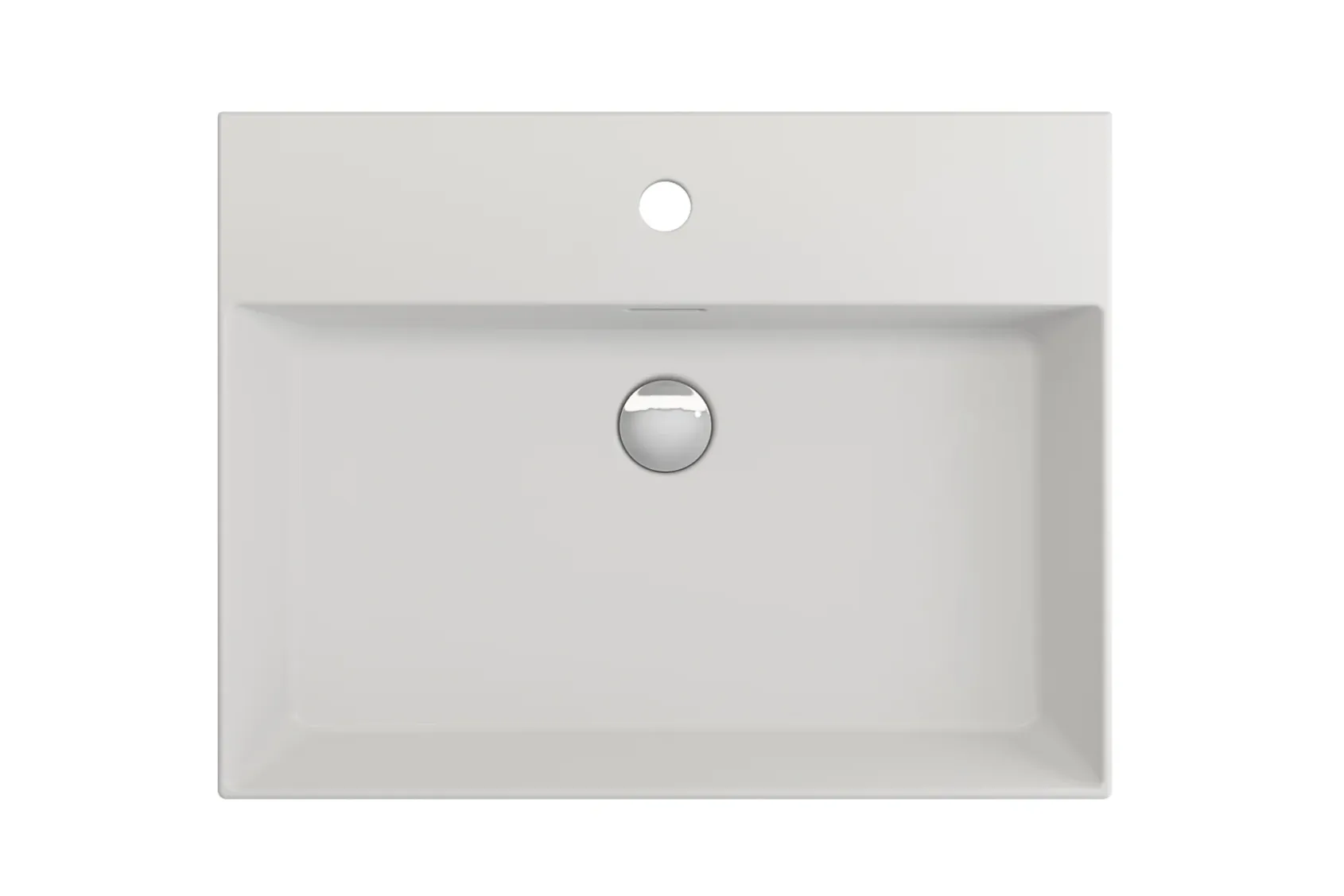 BOCCHI Milano 24" Rectangle Wallmount Fireclay Bathroom Sink, Matte White, Single Faucet Hole, 1376-002-0126
