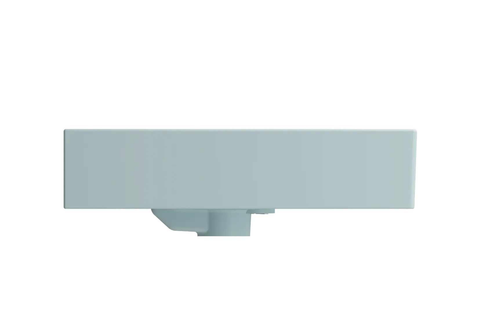 BOCCHI Milano 24" Rectangle Wallmount Fireclay Bathroom Sink, Matte Ice Blue, 3 Faucet Hole, 1376-029-0127