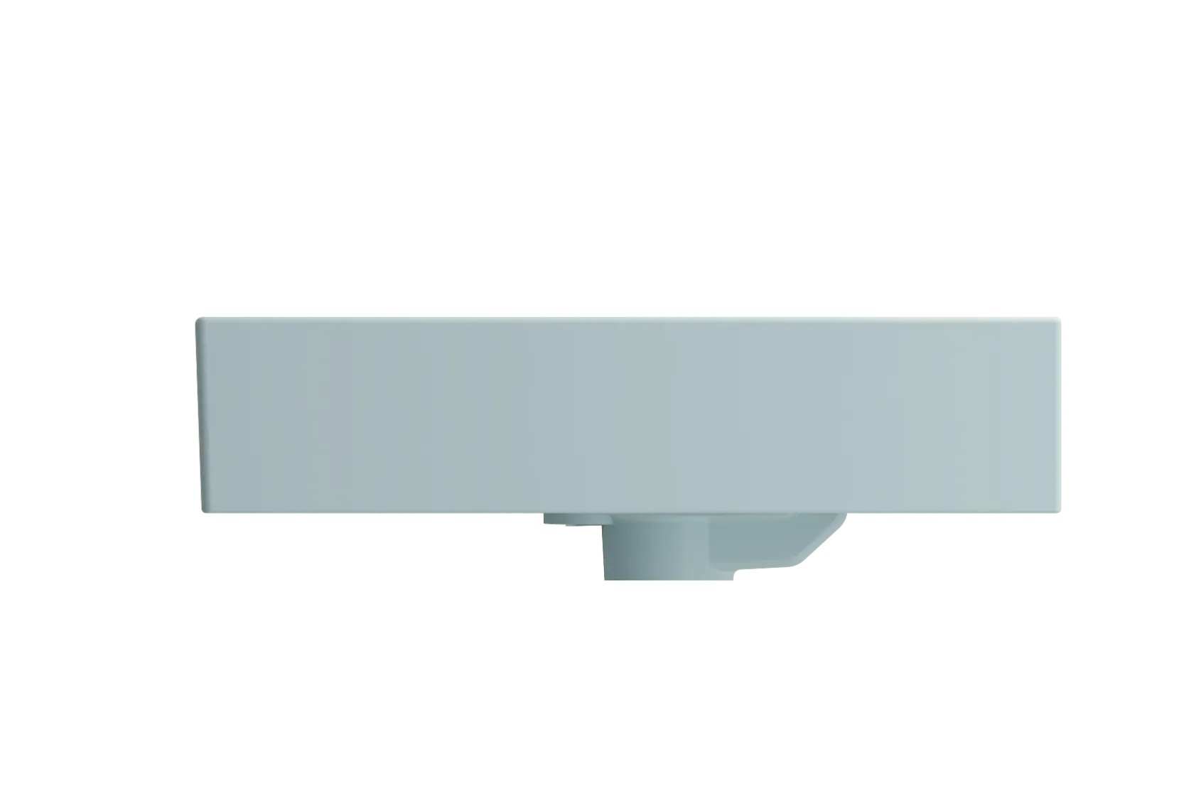 BOCCHI Milano 24" Rectangle Wallmount Fireclay Bathroom Sink, Matte Ice Blue, 3 Faucet Hole, 1376-029-0127