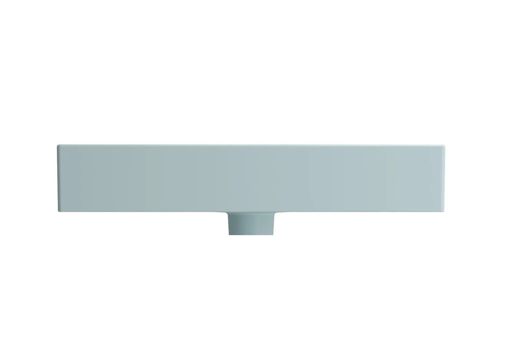 BOCCHI Milano 24" Rectangle Wallmount Fireclay Bathroom Sink, Matte Ice Blue, 3 Faucet Hole, 1376-029-0127
