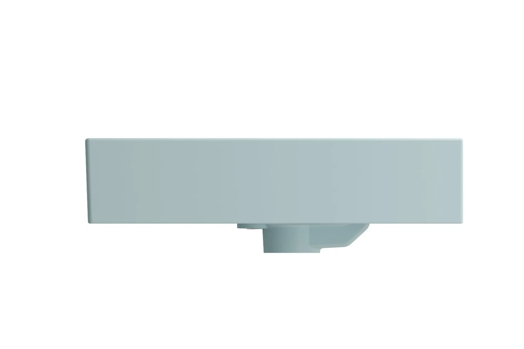 BOCCHI Milano 24" Rectangle Wallmount Fireclay Bathroom Sink, Matte Ice Blue, 3 Faucet Hole, 1376-029-0127