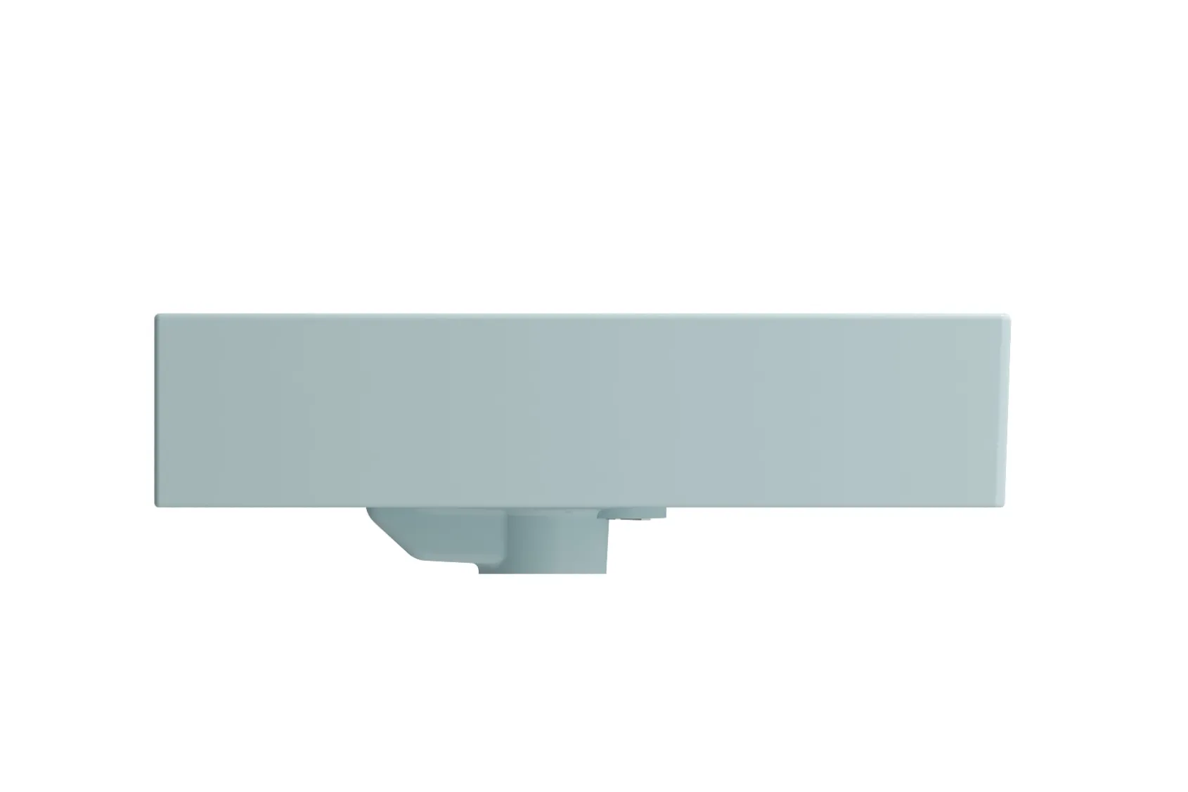 BOCCHI Milano 24" Rectangle Wallmount Fireclay Bathroom Sink, Matte Ice Blue, 3 Faucet Hole, 1376-029-0127
