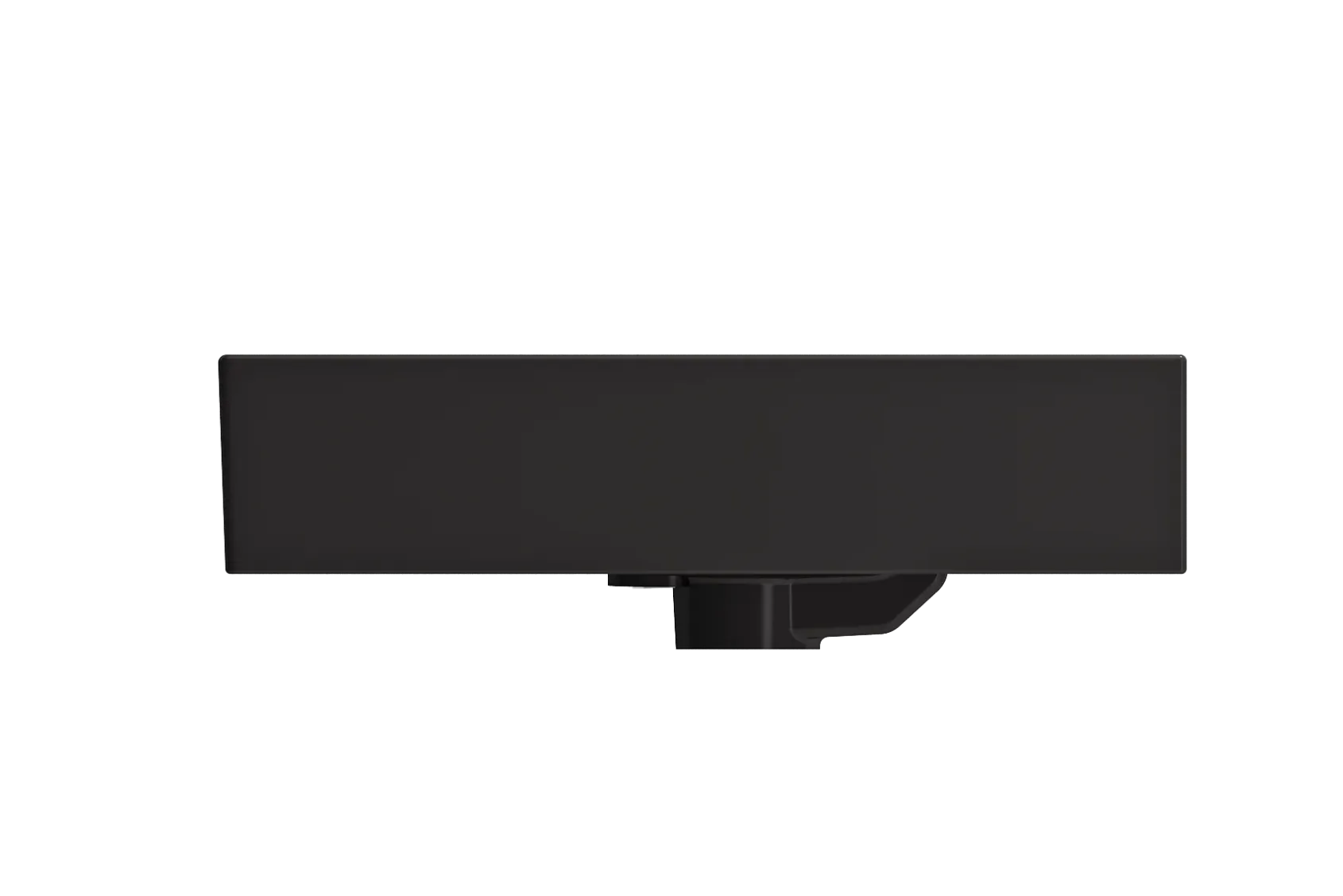 BOCCHI Milano 24" Rectangle Wallmount Fireclay Bathroom Sink, Matte Black, Single Faucet Hole, 1376-004-0126