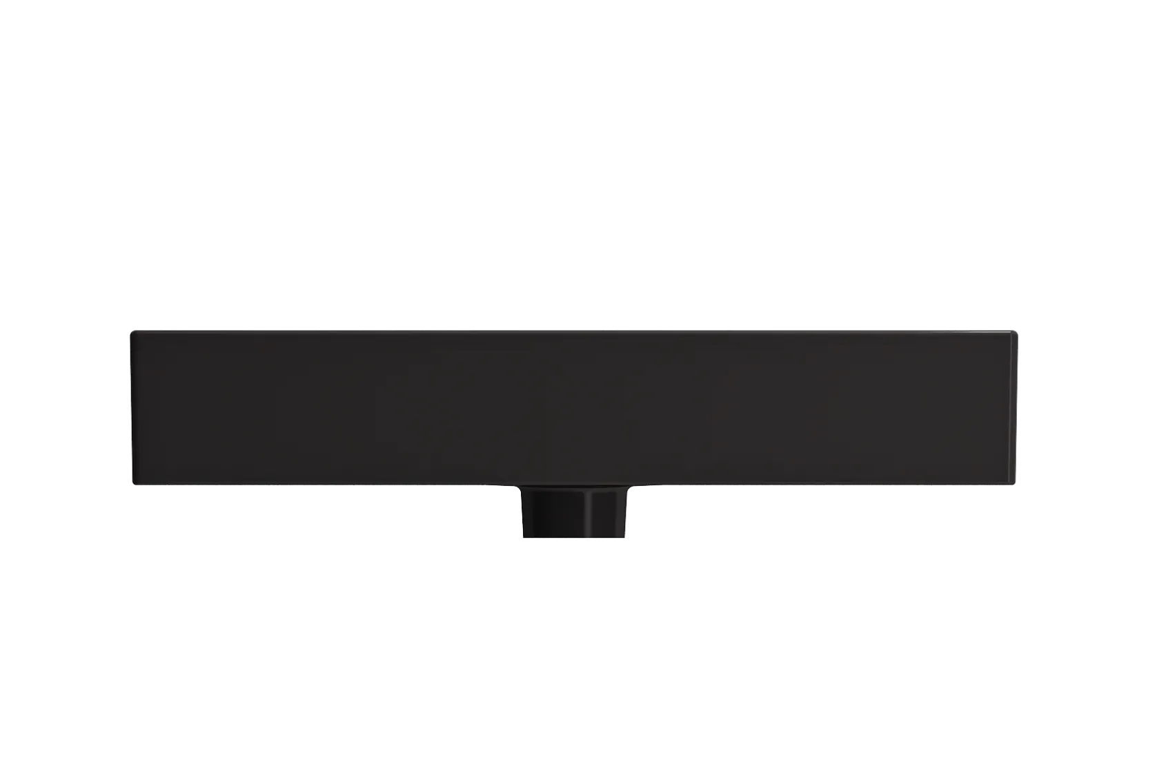 BOCCHI Milano 24" Rectangle Wallmount Fireclay Bathroom Sink, Matte Black, Single Faucet Hole, 1376-004-0126