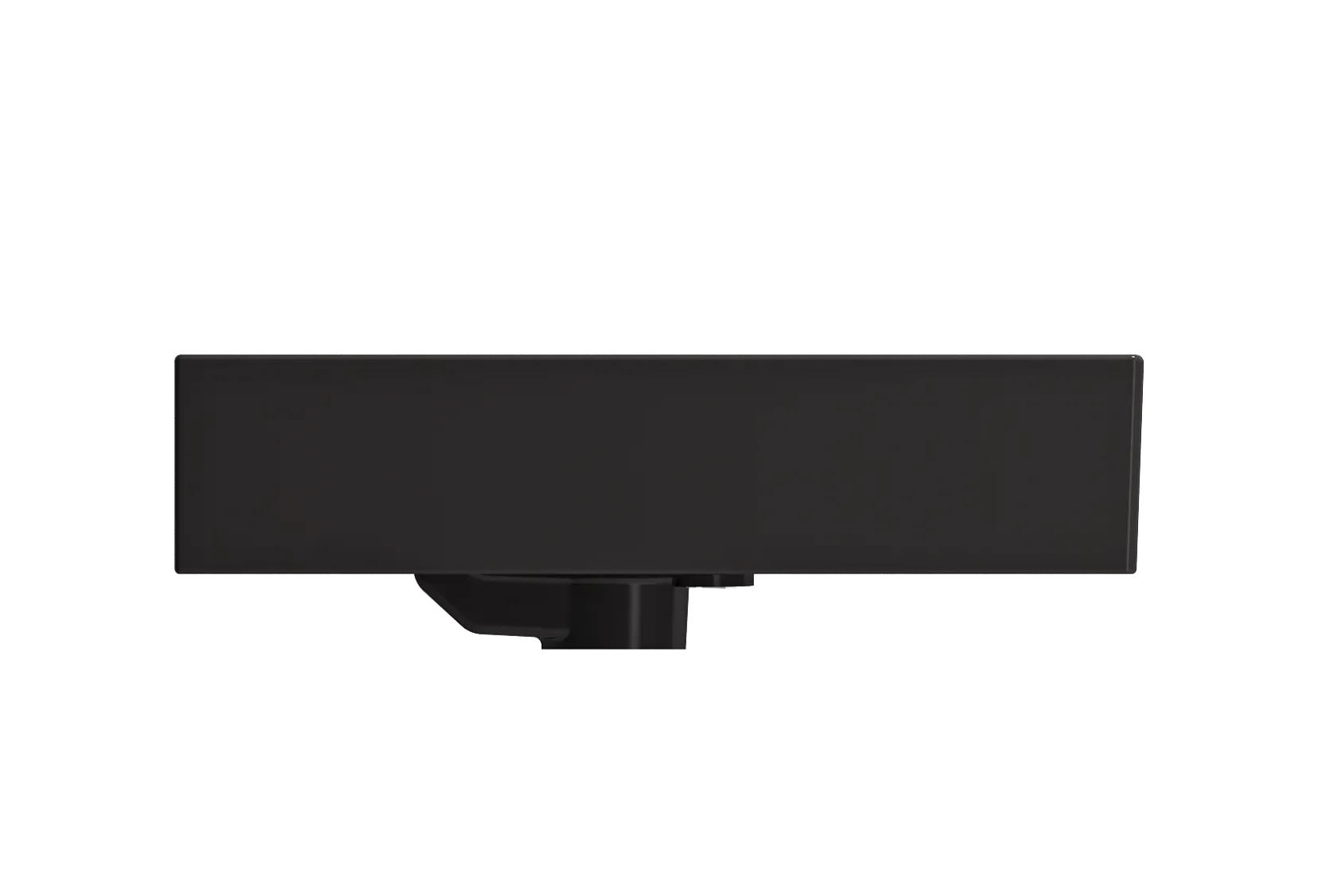 BOCCHI Milano 24" Rectangle Wallmount Fireclay Bathroom Sink, Matte Black, Single Faucet Hole, 1376-004-0126