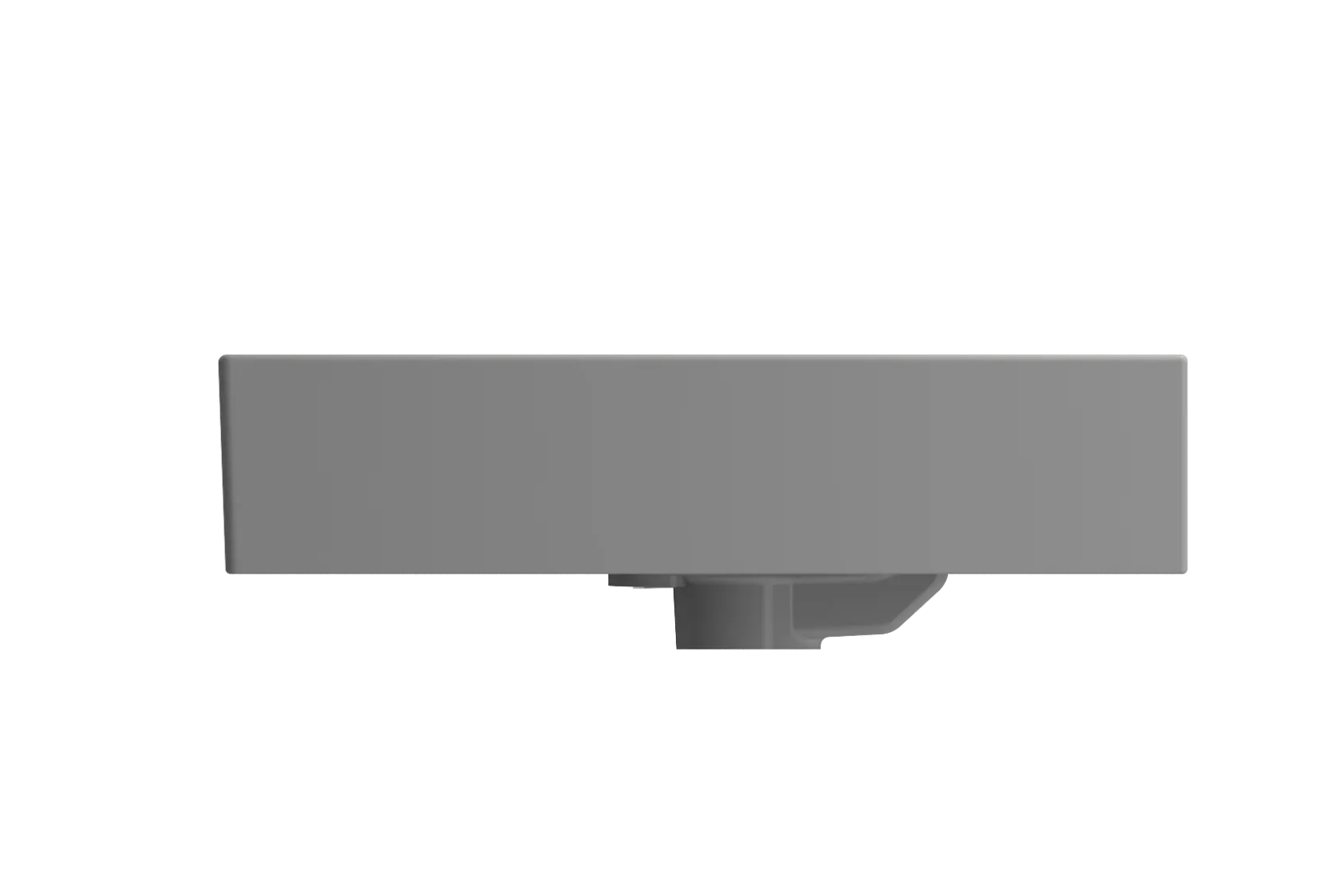 BOCCHI Milano 24" Rectangle Wallmount Fireclay Bathroom Sink, Matte Gray, Single Faucet Hole, 1376-006-0126