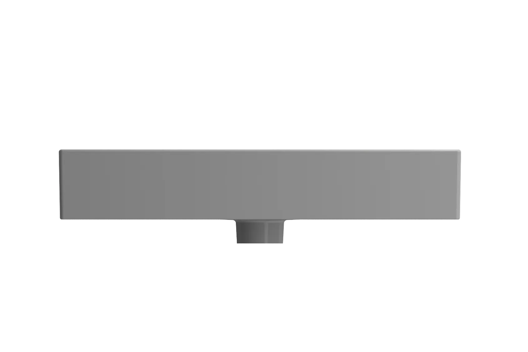 BOCCHI Milano 24" Rectangle Wallmount Fireclay Bathroom Sink, Matte Gray, Single Faucet Hole, 1376-006-0126