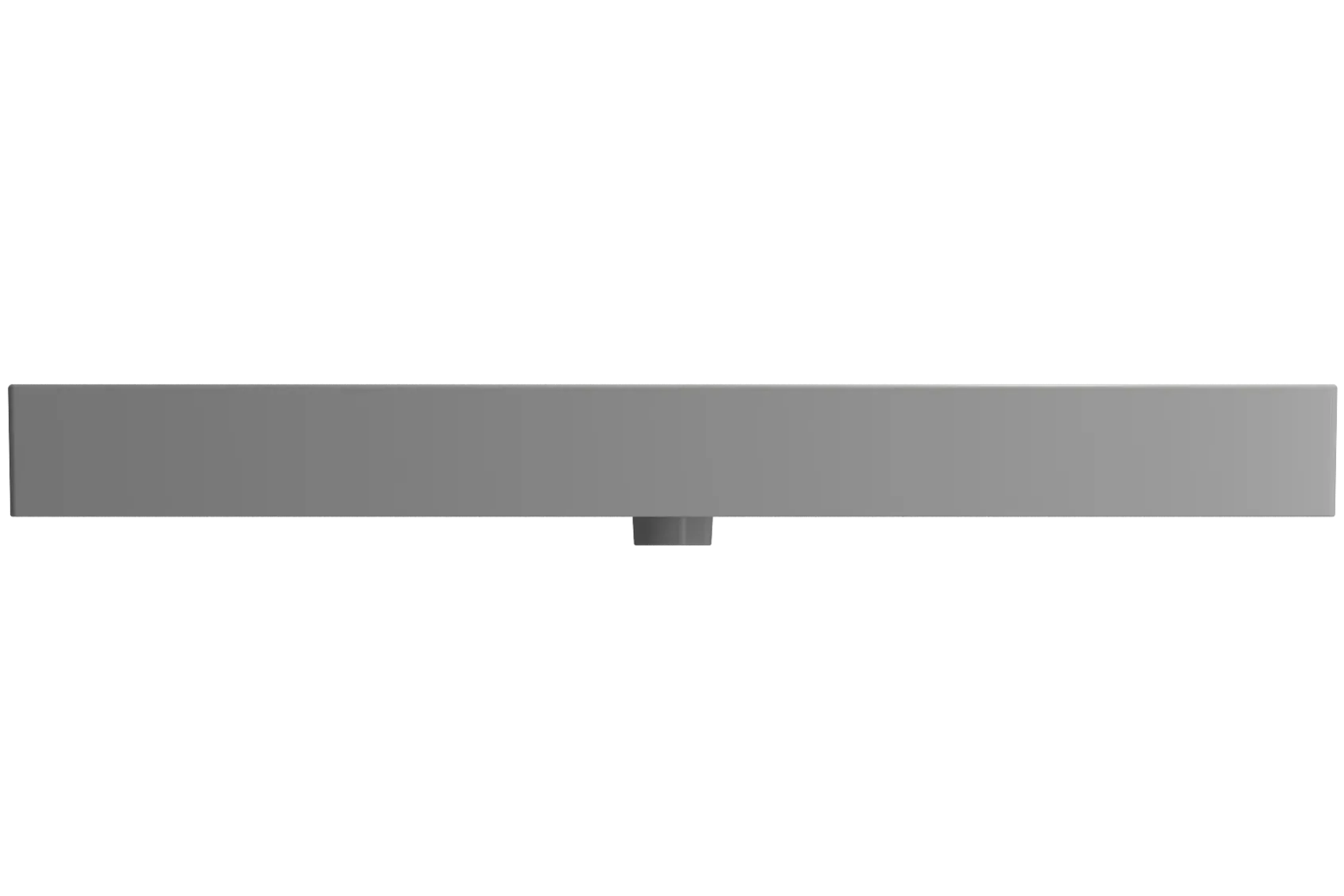 BOCCHI Milano 48" Rectangle Wallmount Fireclay Bathroom Sink, Matte Gray, 3 Faucet Hole, 1394-006-0127