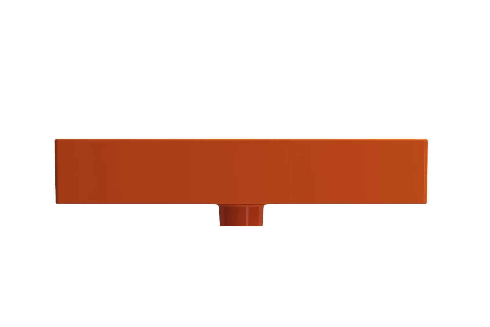 BOCCHI Milano 24" Rectangle Wallmount Fireclay Bathroom Sink, Orange, 3 Faucet Hole, 1376-012-0127