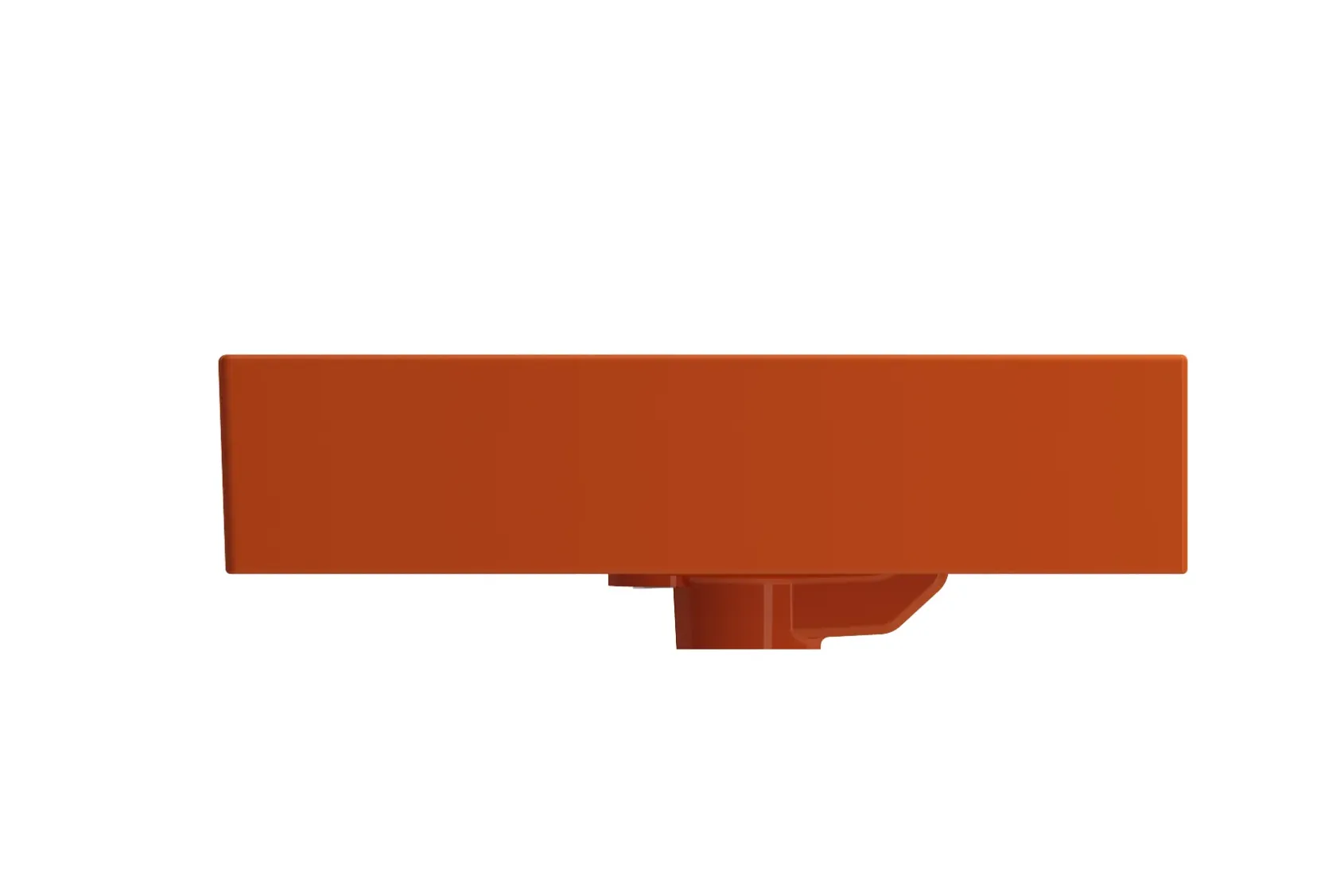 BOCCHI Milano 24" Rectangle Wallmount Fireclay Bathroom Sink, Orange, 3 Faucet Hole, 1376-012-0127