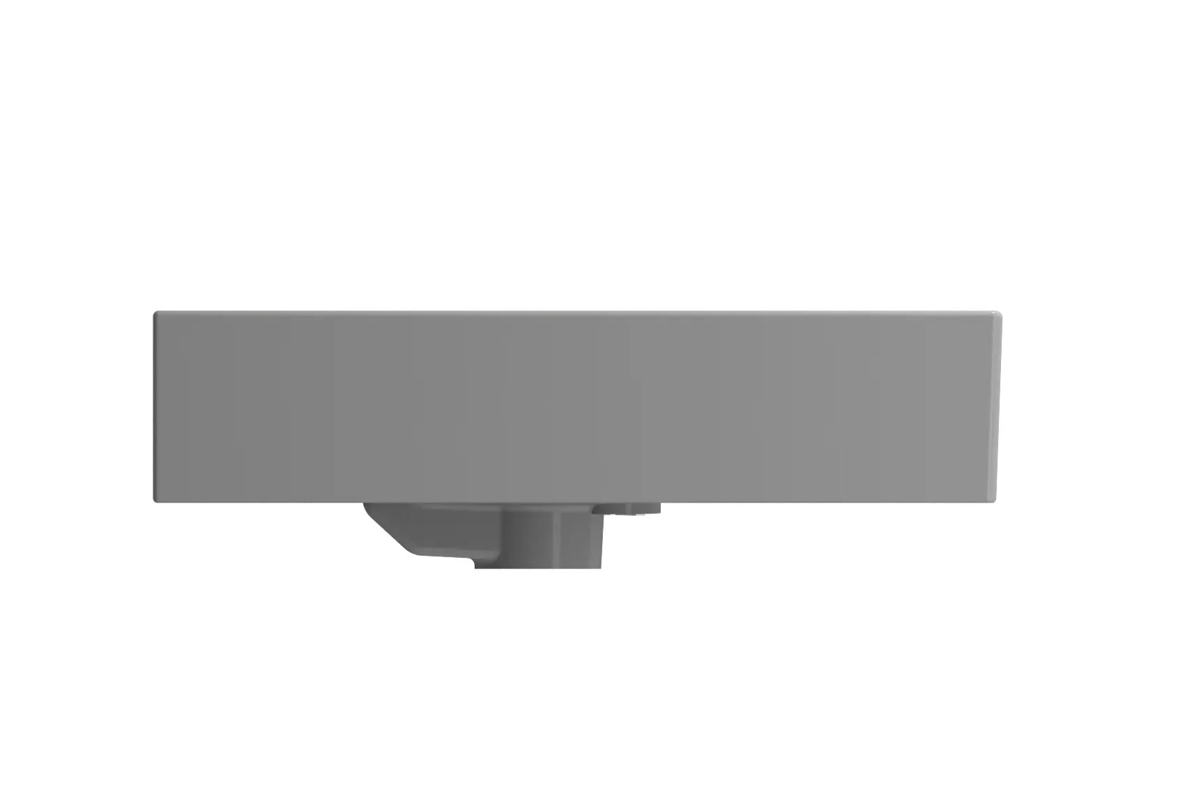 BOCCHI Milano 24" Rectangle Wallmount Fireclay Bathroom Sink, Matte Gray, 3 Faucet Hole, 1376-006-0127