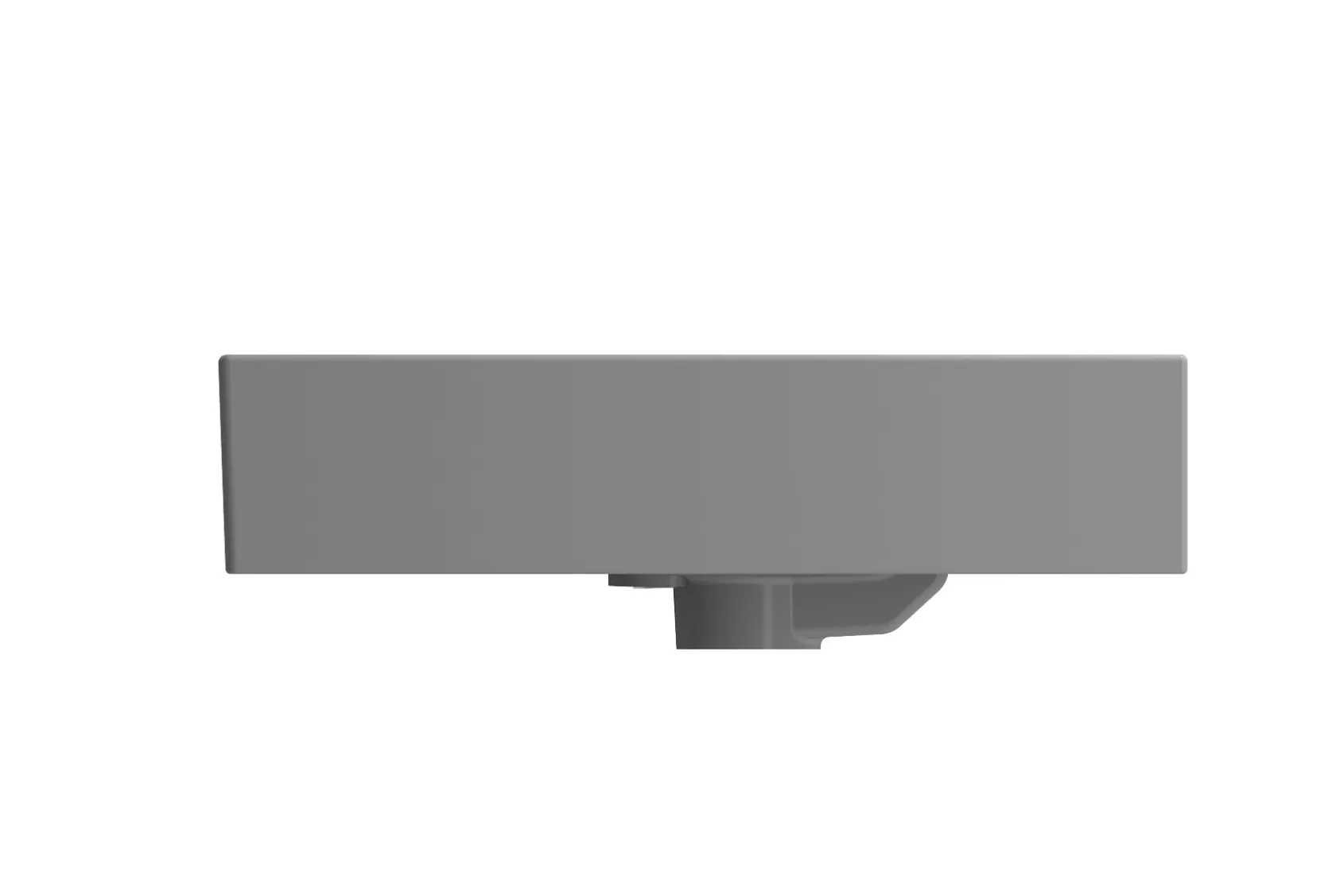 BOCCHI Milano 24" Rectangle Wallmount Fireclay Bathroom Sink, Matte Gray, 3 Faucet Hole, 1376-006-0127