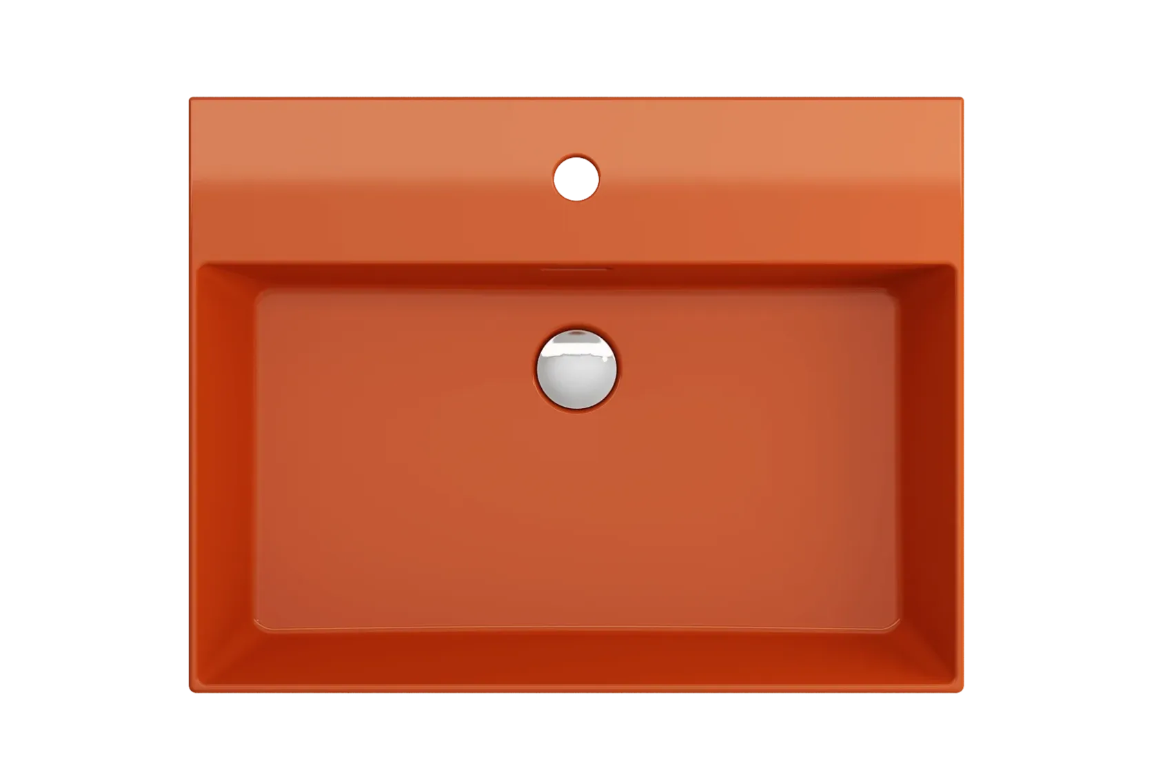 BOCCHI Milano 24" Rectangle Wallmount Fireclay Bathroom Sink, Orange, Single Faucet Hole, 1376-012-0126