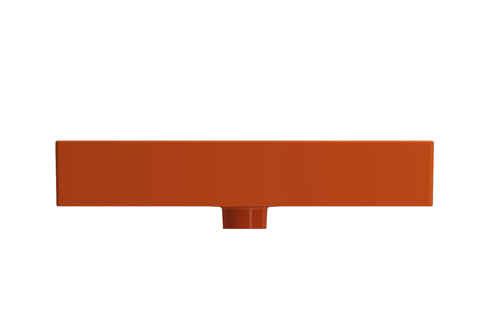 BOCCHI Milano 24" Rectangle Wallmount Fireclay Bathroom Sink, Orange, Single Faucet Hole, 1376-012-0126
