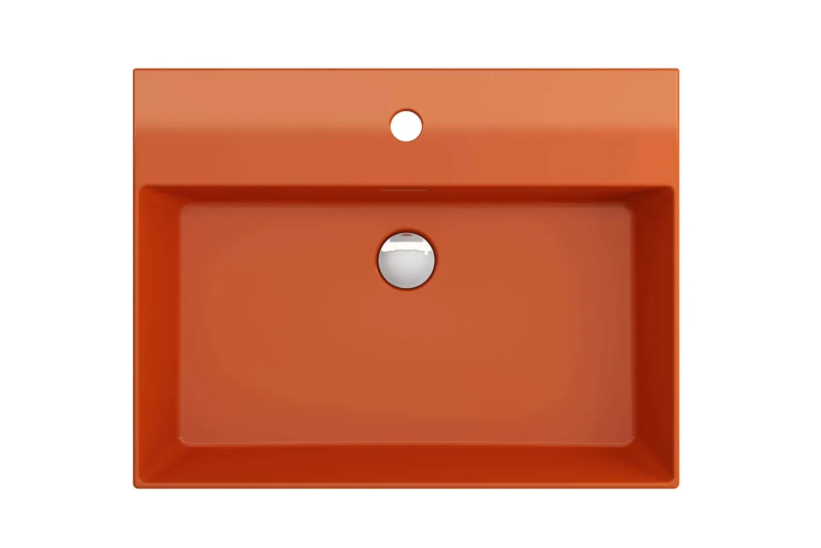 BOCCHI Milano 24" Rectangle Wallmount Fireclay Bathroom Sink, Orange, Single Faucet Hole, 1376-012-0126
