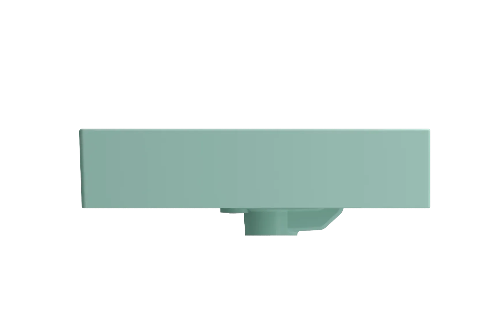 BOCCHI Milano 24" Rectangle Wallmount Fireclay Bathroom Sink, Matte Mint Green, Single Faucet Hole, 1376-033-0126