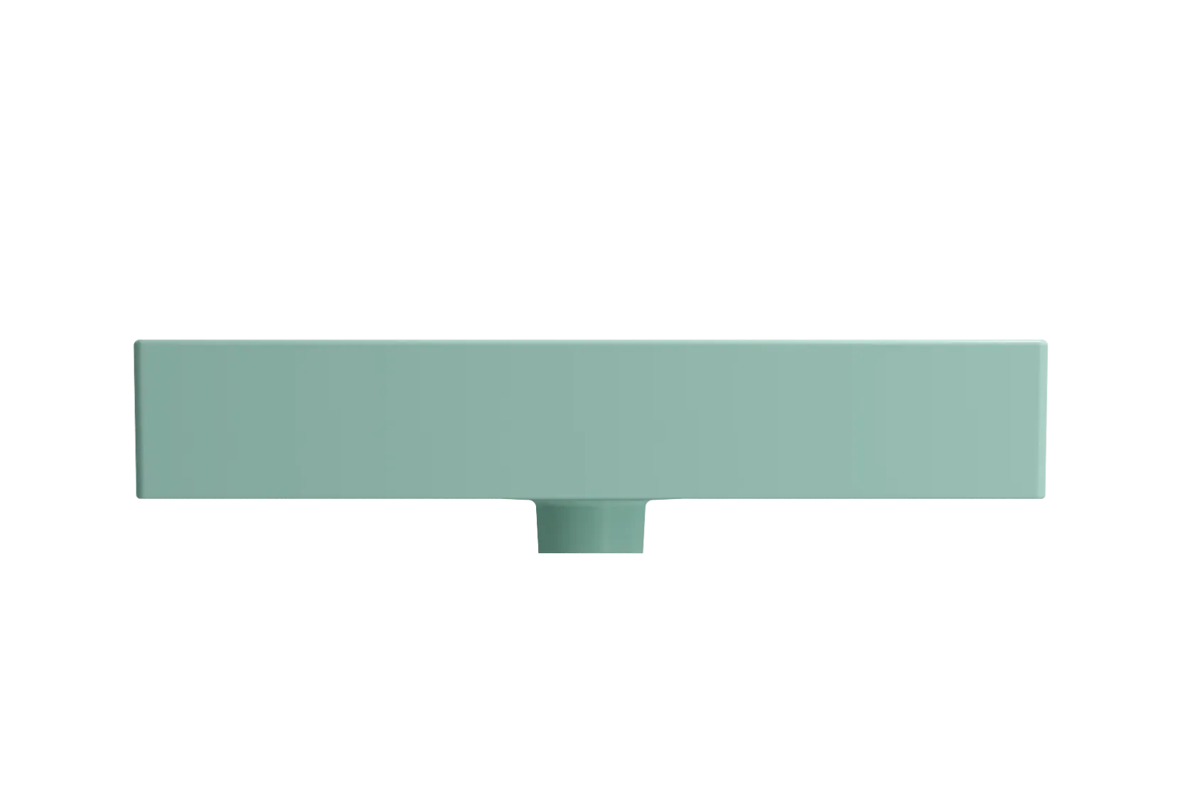 BOCCHI Milano 24" Rectangle Wallmount Fireclay Bathroom Sink, Matte Mint Green, Single Faucet Hole, 1376-033-0126