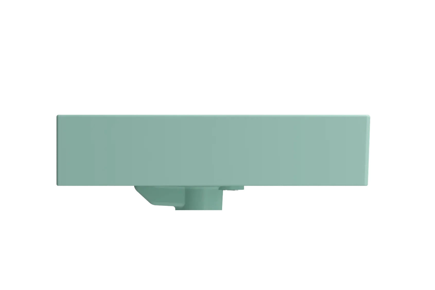 BOCCHI Milano 24" Rectangle Wallmount Fireclay Bathroom Sink, Matte Mint Green, Single Faucet Hole, 1376-033-0126