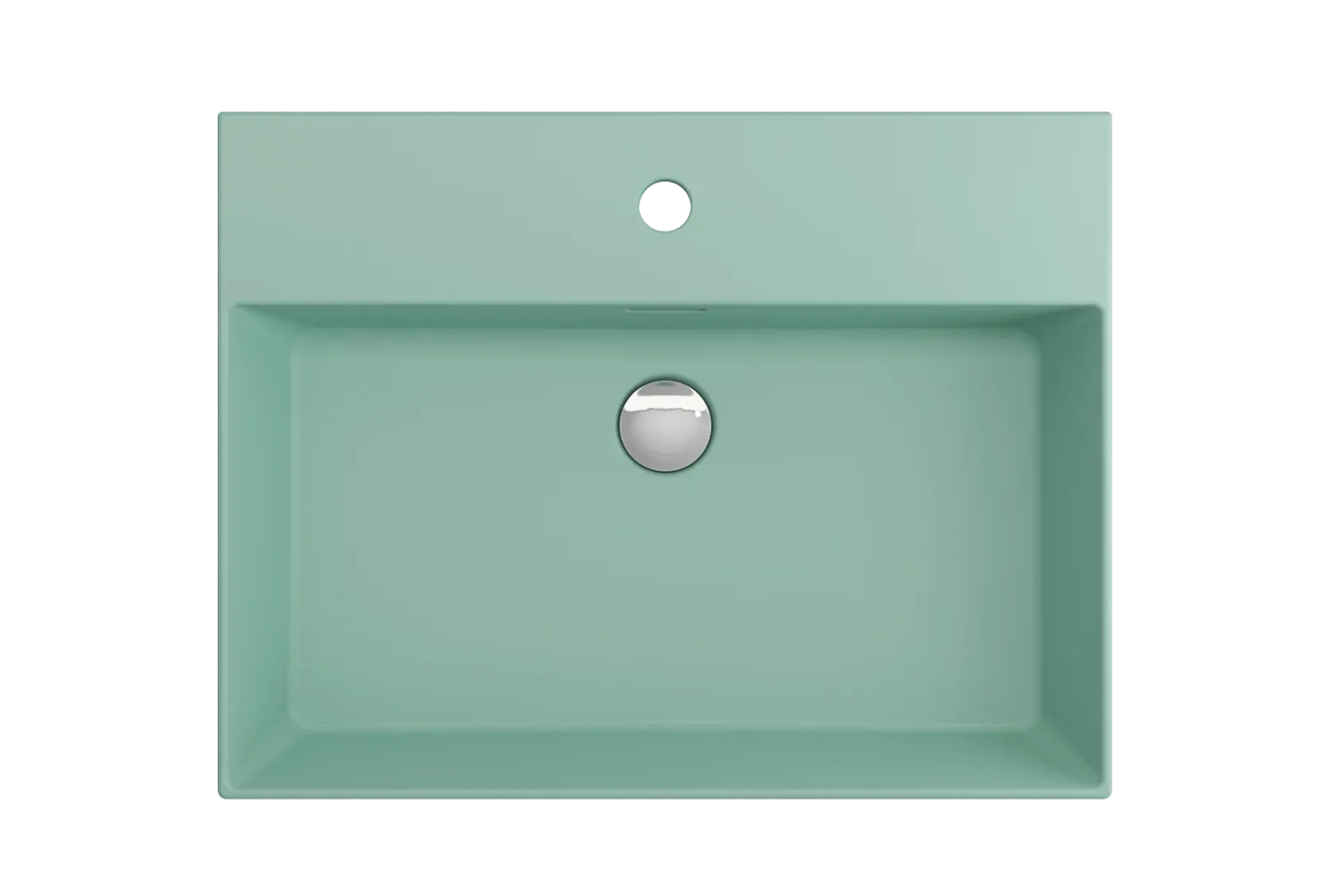 BOCCHI Milano 24" Rectangle Wallmount Fireclay Bathroom Sink, Matte Mint Green, Single Faucet Hole, 1376-033-0126