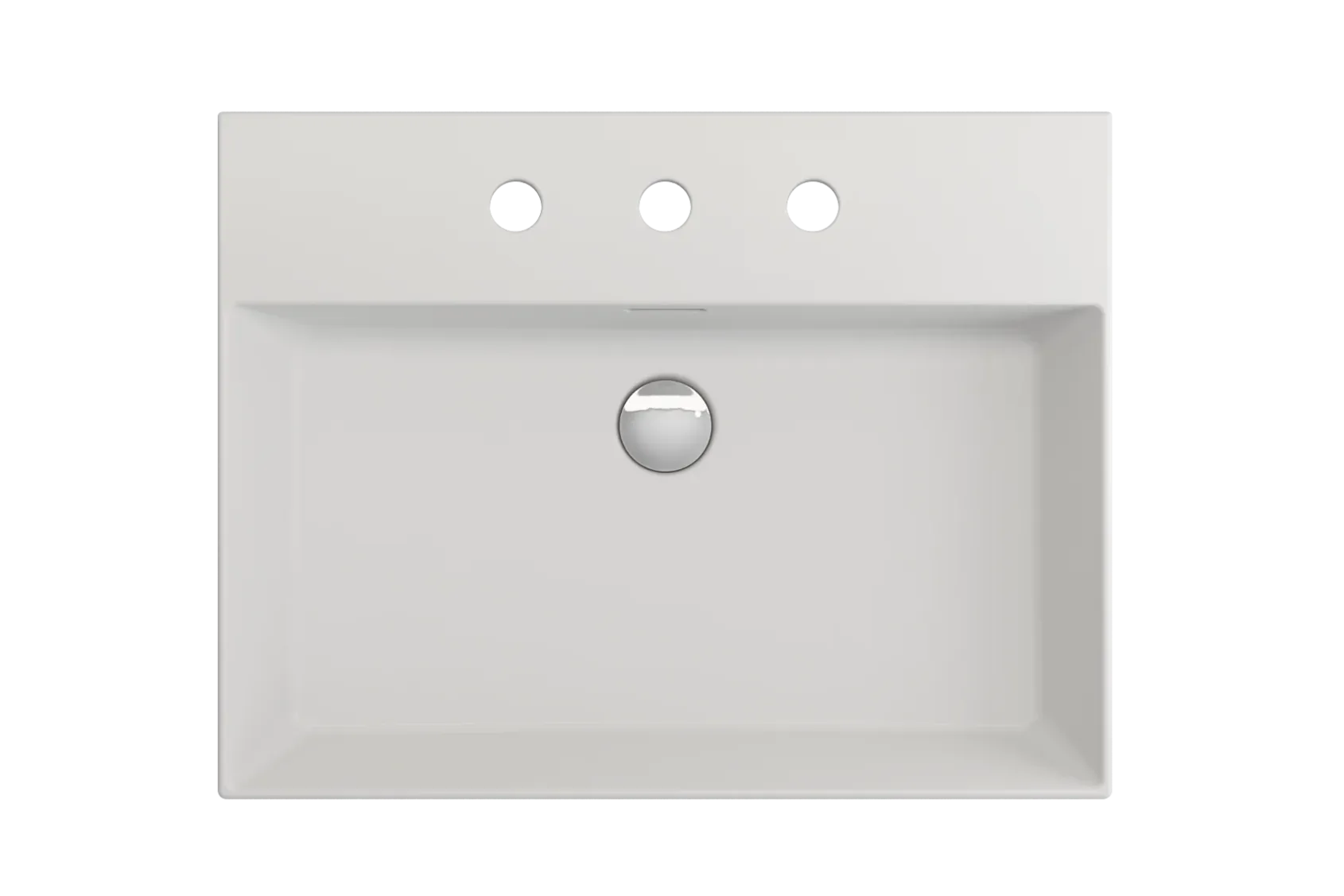 BOCCHI Milano 24" Rectangle Wallmount Fireclay Bathroom Sink, Matte White, 3 Faucet Hole, 1376-002-0127