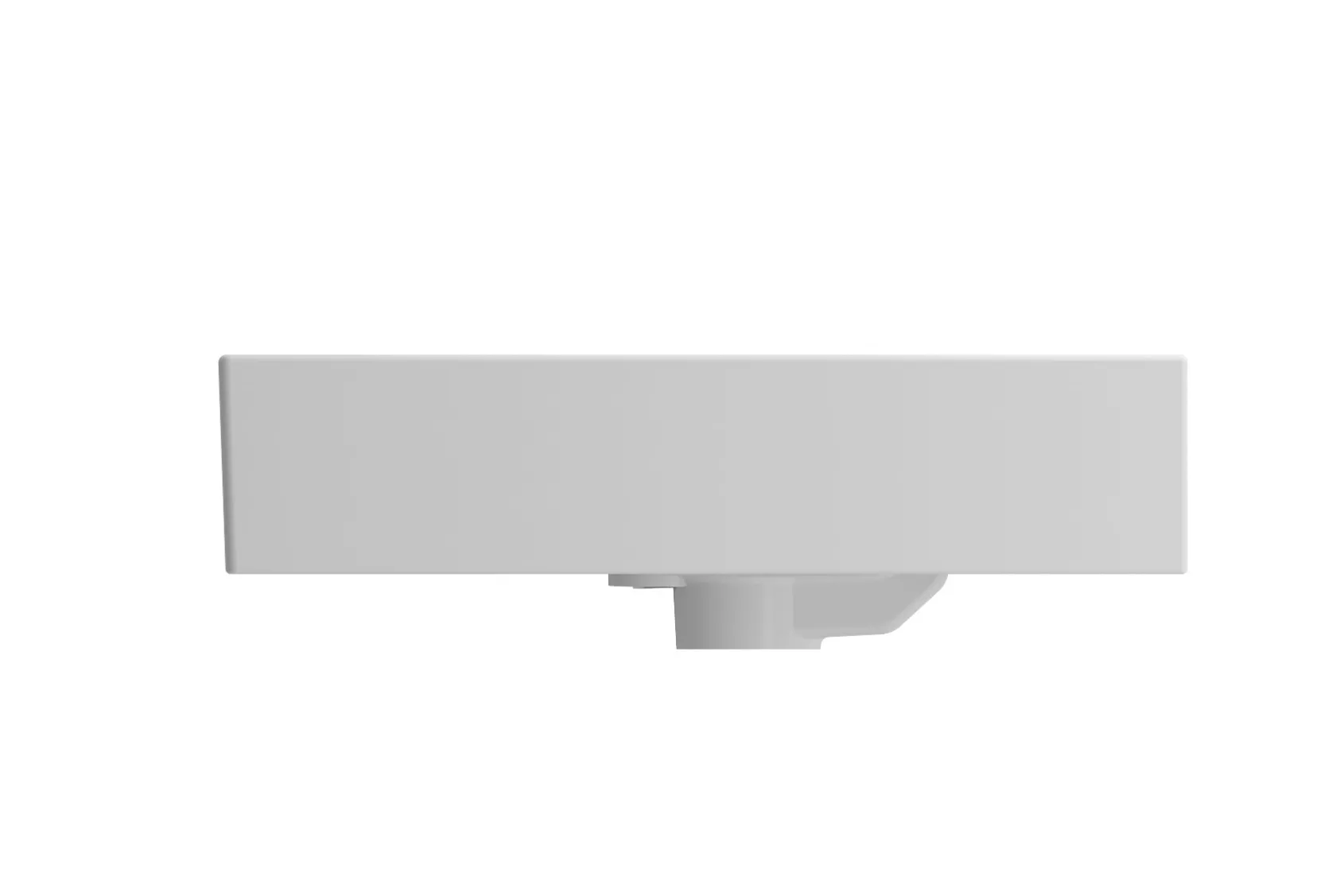 BOCCHI Milano 24" Rectangle Wallmount Fireclay Bathroom Sink, Matte White, 3 Faucet Hole, 1376-002-0127