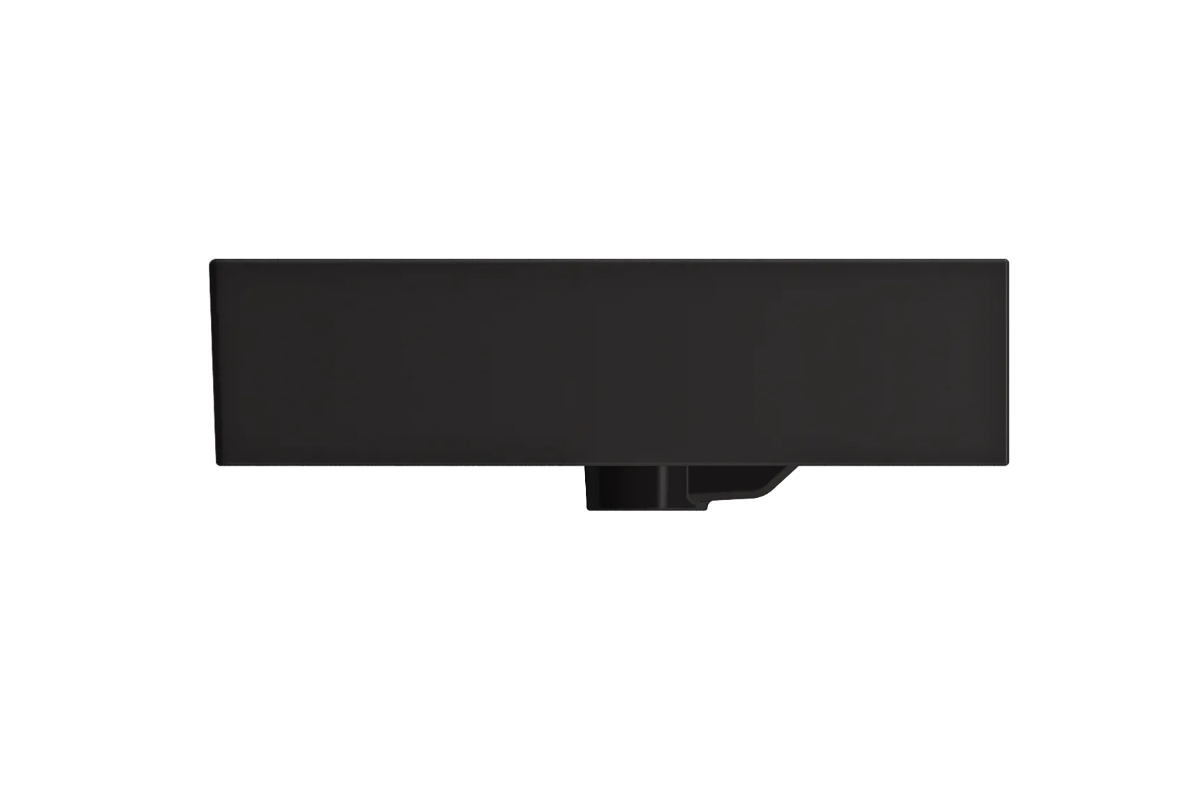 BOCCHI Milano 48" Rectangle Wallmount Fireclay Bathroom Sink, Matte Black, Single Faucet Hole, 1394-004-0126