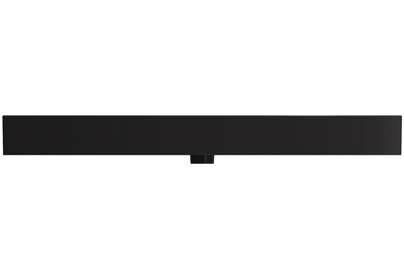 BOCCHI Milano 48" Rectangle Wallmount Fireclay Bathroom Sink, Matte Black, Single Faucet Hole, 1394-004-0126