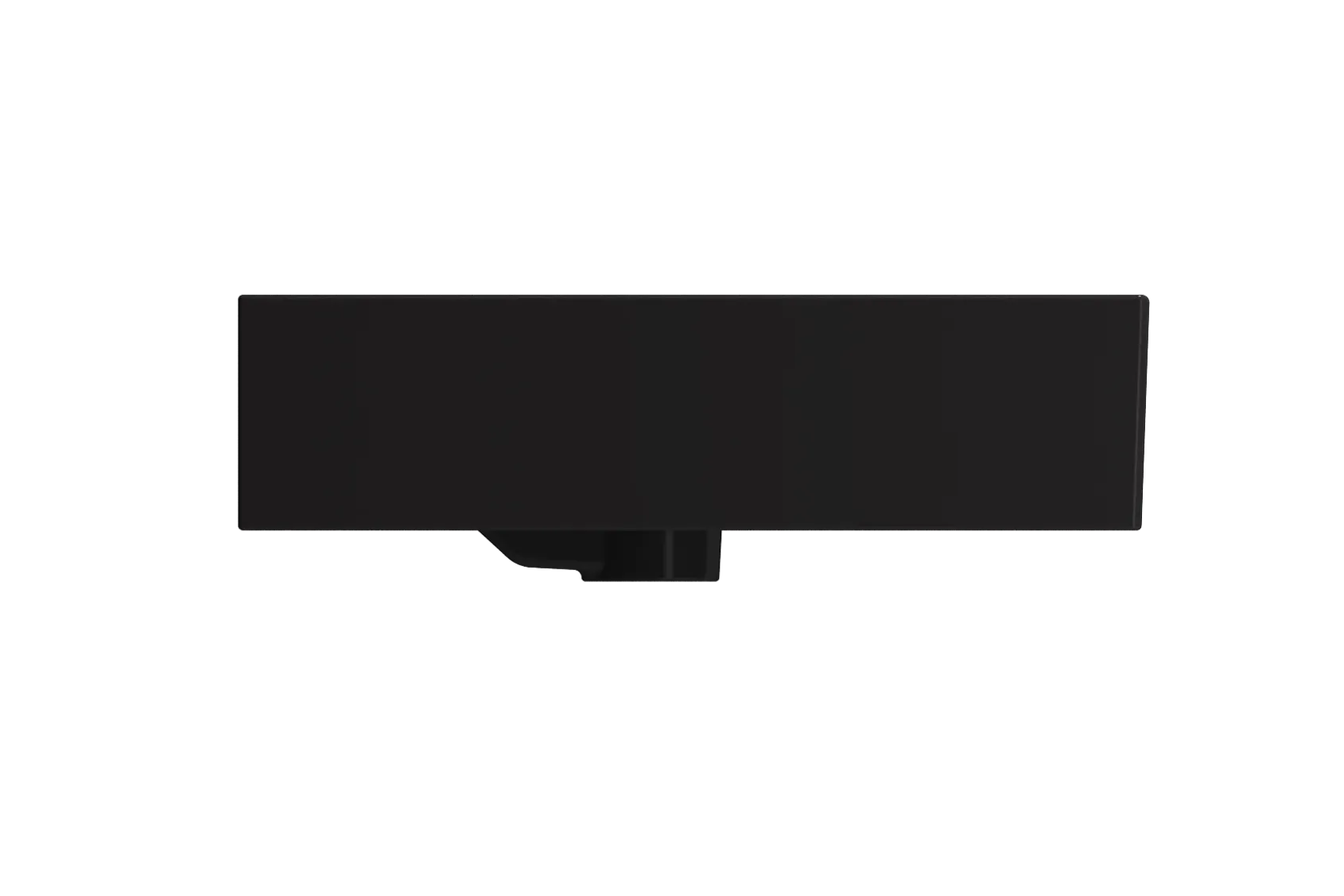 BOCCHI Milano 48" Rectangle Wallmount Fireclay Bathroom Sink, Matte Black, Single Faucet Hole, 1394-004-0126