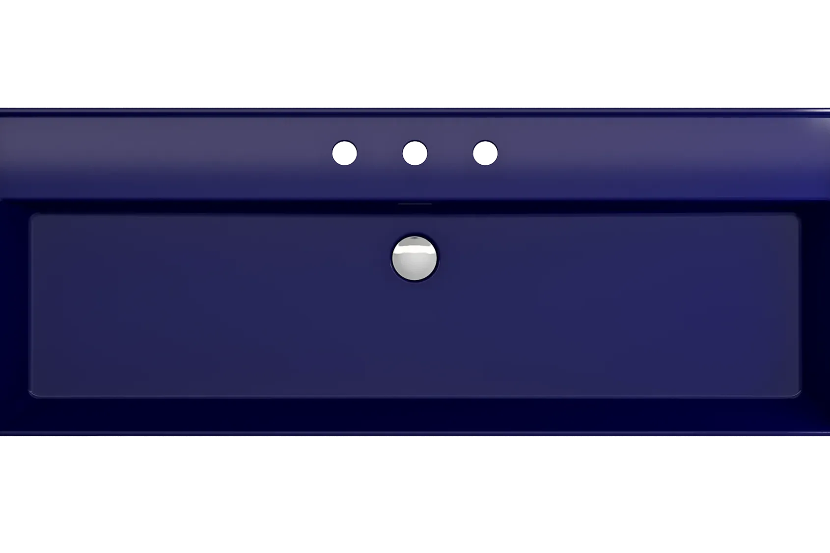BOCCHI Milano 48" Rectangle Wallmount Fireclay Bathroom Sink, Sapphire Blue, 3 Faucet Hole, 1394-010-0127