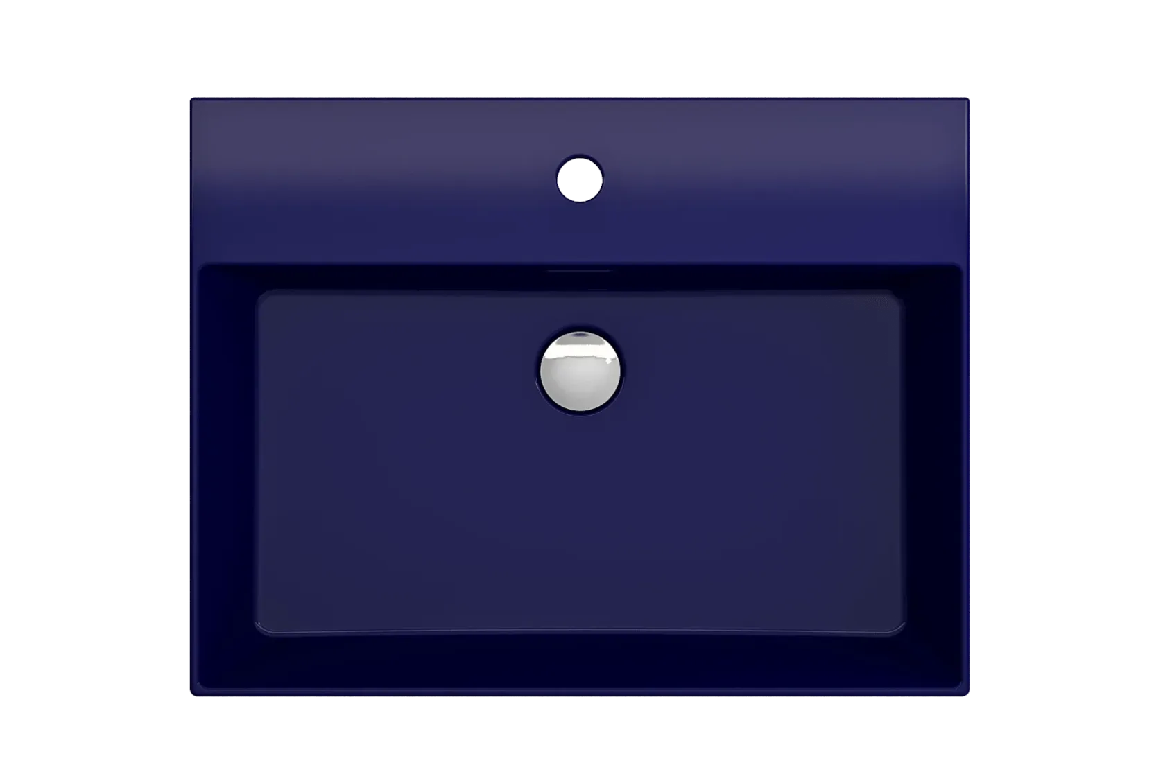BOCCHI Milano 24" Rectangle Wallmount Fireclay Bathroom Sink, Sapphire Blue, Single Faucet Hole, 1376-010-0126