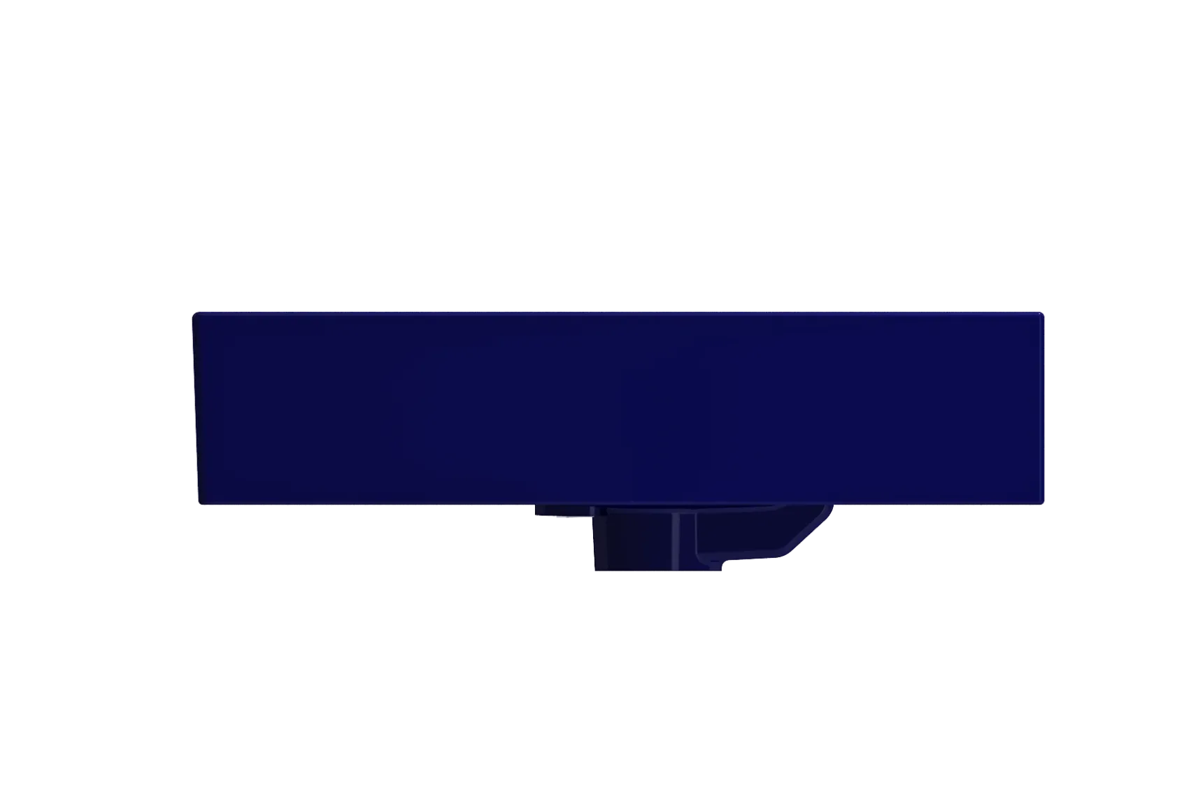 BOCCHI Milano 24" Rectangle Wallmount Fireclay Bathroom Sink, Sapphire Blue, Single Faucet Hole, 1376-010-0126