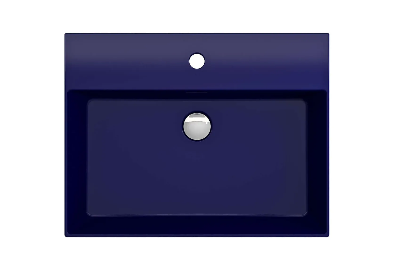 BOCCHI Milano 24" Rectangle Wallmount Fireclay Bathroom Sink, Sapphire Blue, Single Faucet Hole, 1376-010-0126