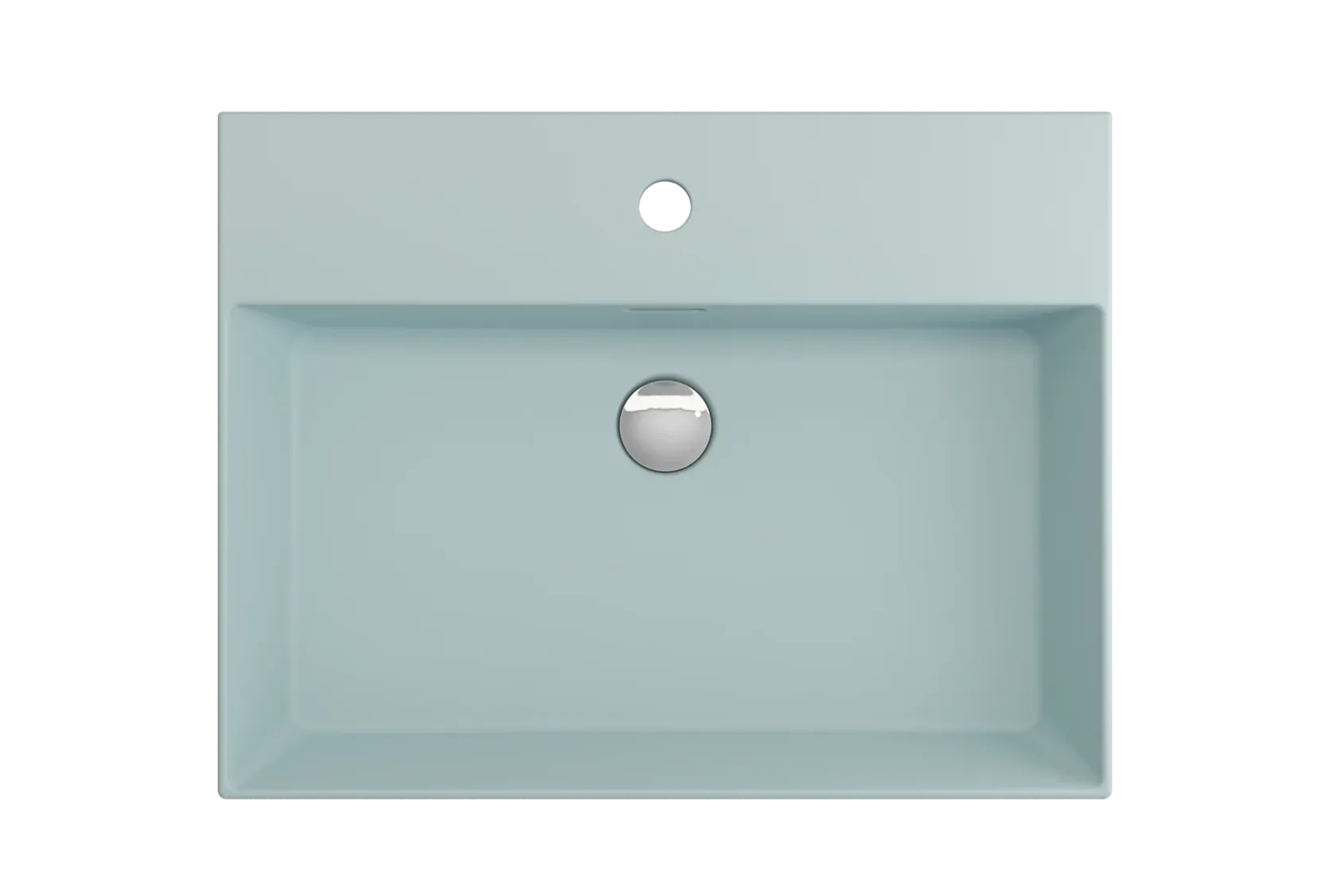 BOCCHI Milano 24" Rectangle Wallmount Fireclay Bathroom Sink, Matte Ice Blue, Single Faucet Hole, 1376-029-0126
