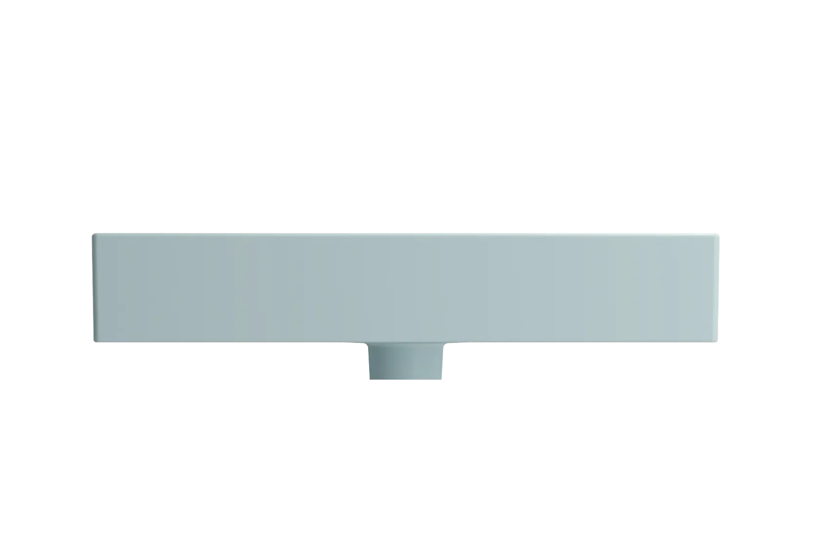BOCCHI Milano 24" Rectangle Wallmount Fireclay Bathroom Sink, Matte Ice Blue, Single Faucet Hole, 1376-029-0126