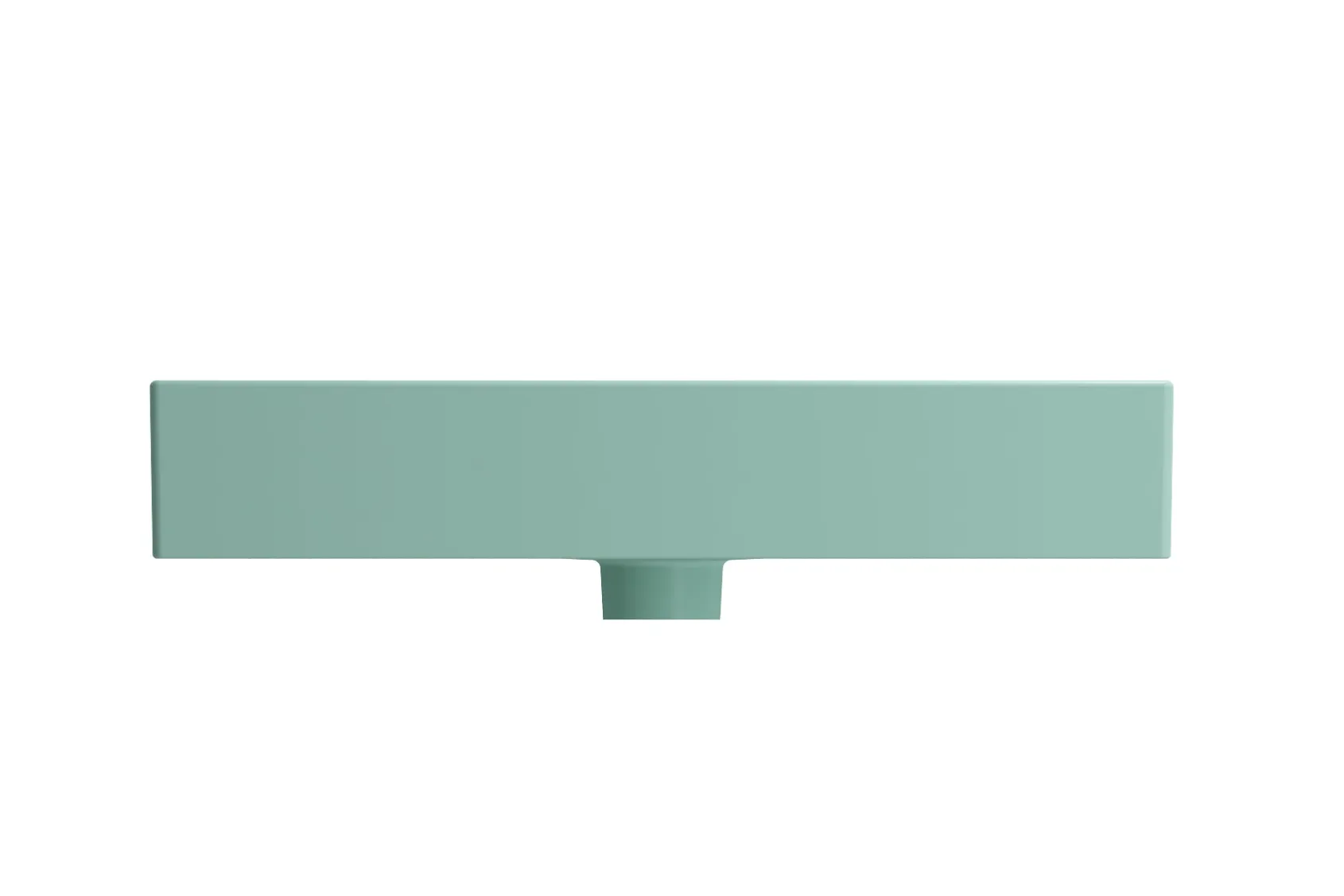 BOCCHI Milano 24" Rectangle Wallmount Fireclay Bathroom Sink, Matte Mint Green, 3 Faucet Hole, 1376-033-0127