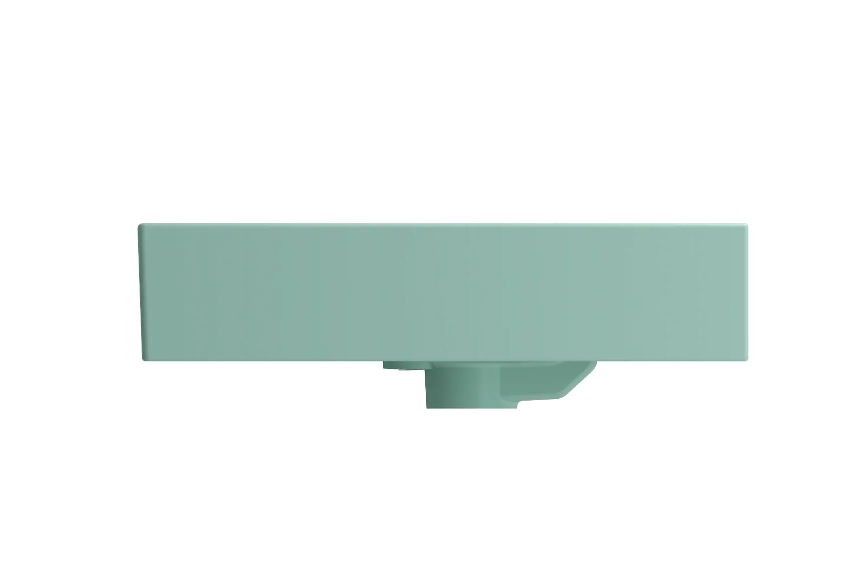 BOCCHI Milano 24" Rectangle Wallmount Fireclay Bathroom Sink, Matte Mint Green, 3 Faucet Hole, 1376-033-0127