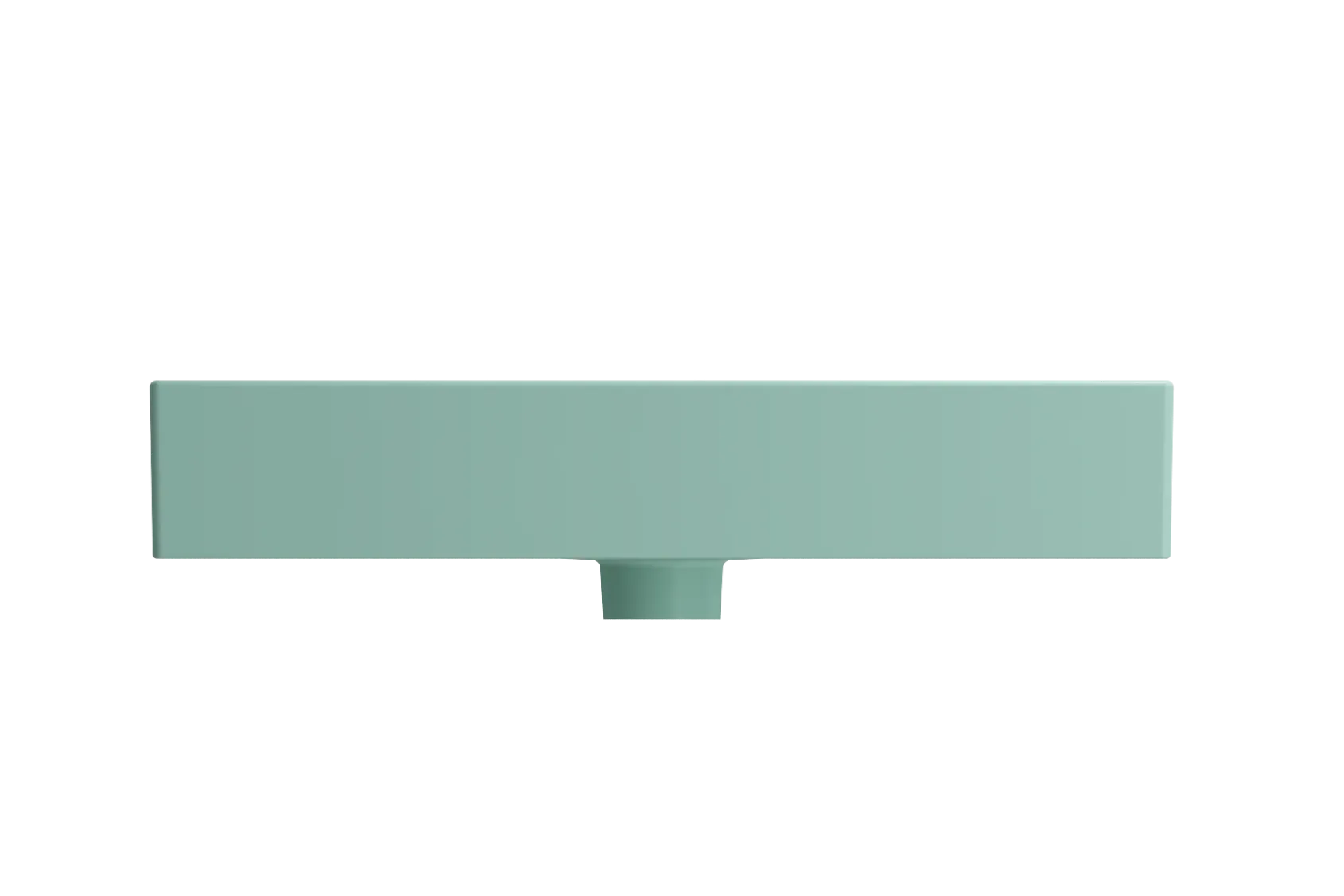 BOCCHI Milano 24" Rectangle Wallmount Fireclay Bathroom Sink, Matte Mint Green, 3 Faucet Hole, 1376-033-0127