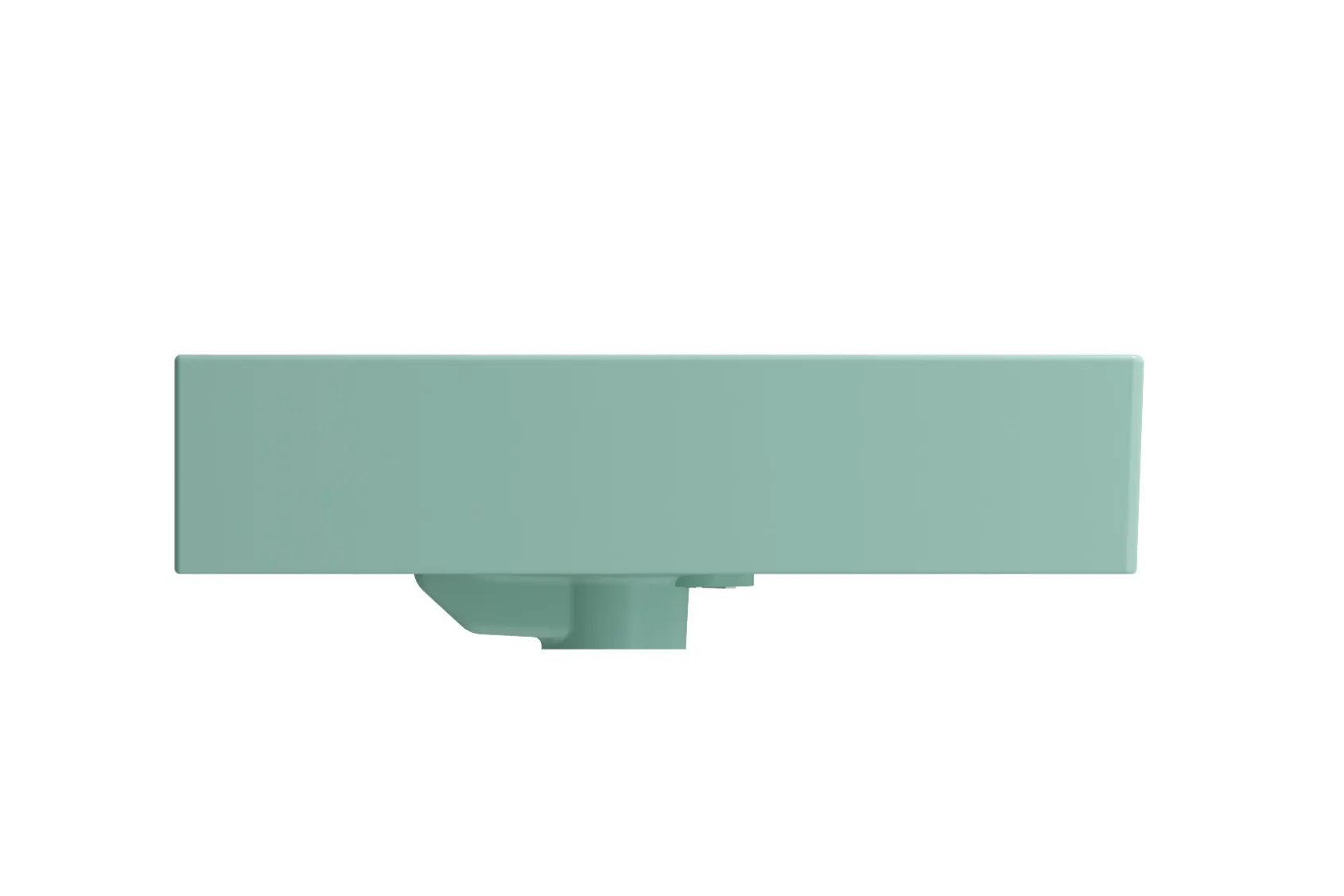 BOCCHI Milano 24" Rectangle Wallmount Fireclay Bathroom Sink, Matte Mint Green, 3 Faucet Hole, 1376-033-0127