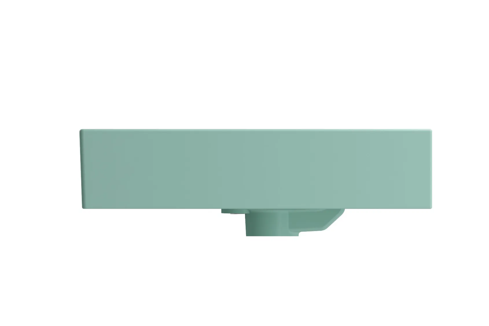 BOCCHI Milano 24" Rectangle Wallmount Fireclay Bathroom Sink, Matte Mint Green, 3 Faucet Hole, 1376-033-0127
