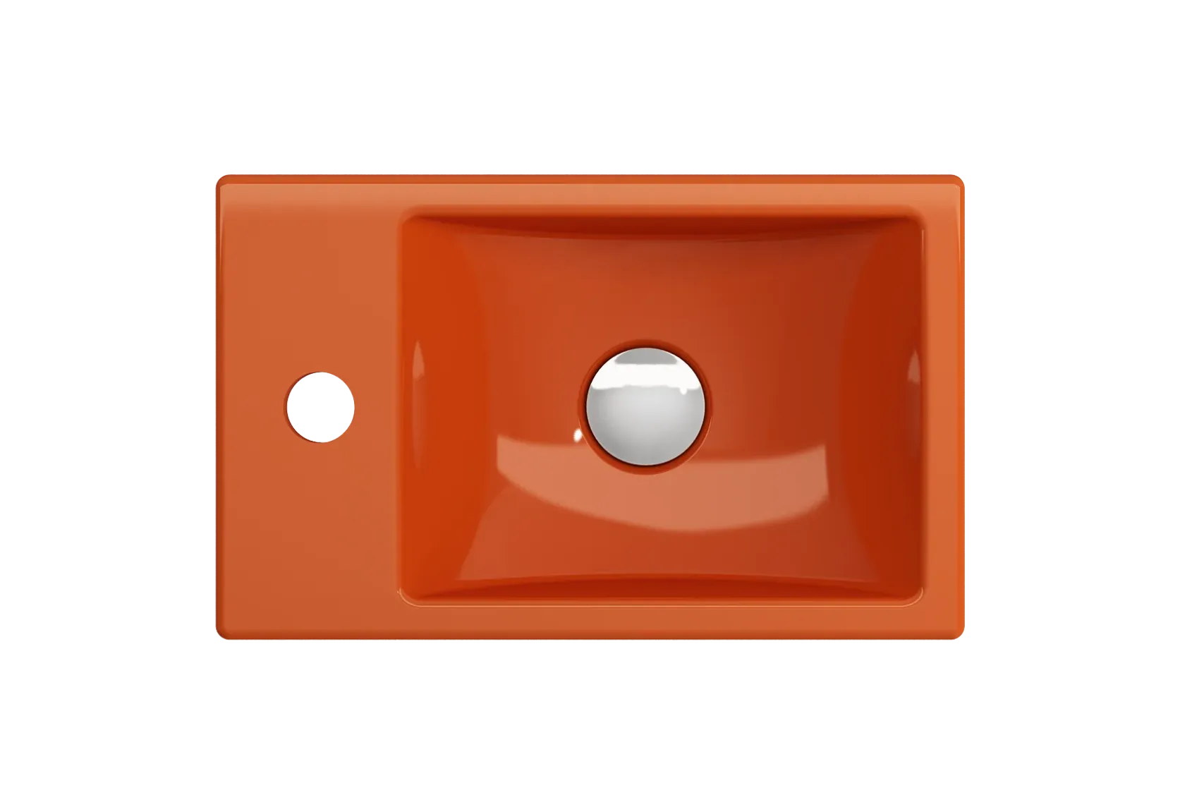 BOCCHI Milano Small 15" Rectangle Wallmount Fireclay Bathroom Sink, Orange, Single Faucet Hole, 1418-012-0126