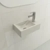 BOCCHI Milano Small 15" Rectangle Wallmount Fireclay Bathroom Sink, Biscuit, Single Faucet Hole, 1419-014-0126