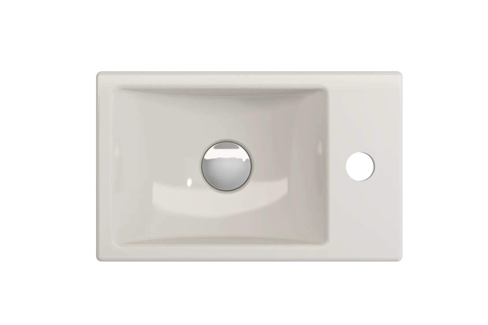 BOCCHI Milano Small 15" Rectangle Wallmount Fireclay Bathroom Sink, Biscuit, Single Faucet Hole, 1419-014-0126