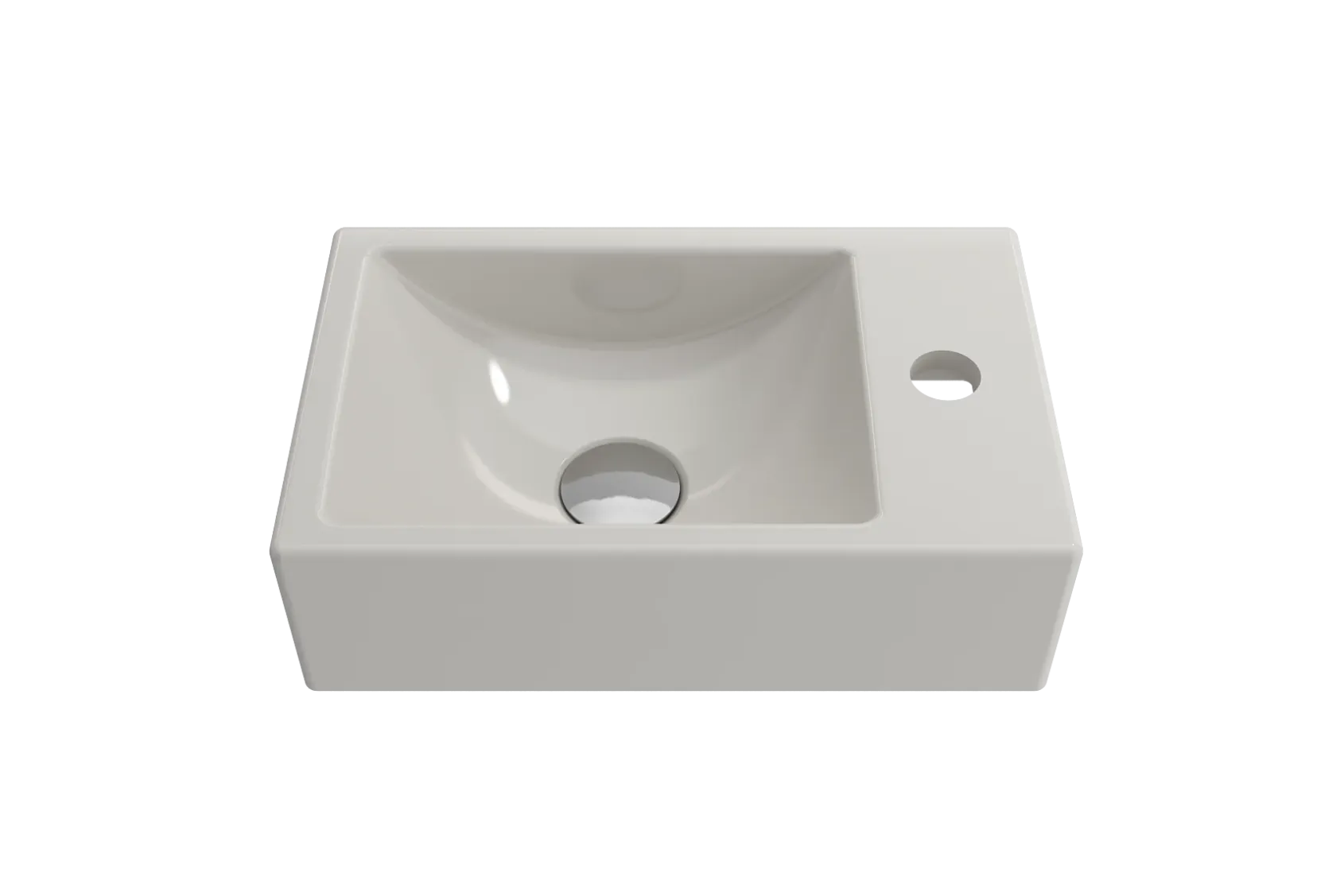 BOCCHI Milano Small 15" Rectangle Wallmount Fireclay Bathroom Sink, Biscuit, Single Faucet Hole, 1419-014-0126